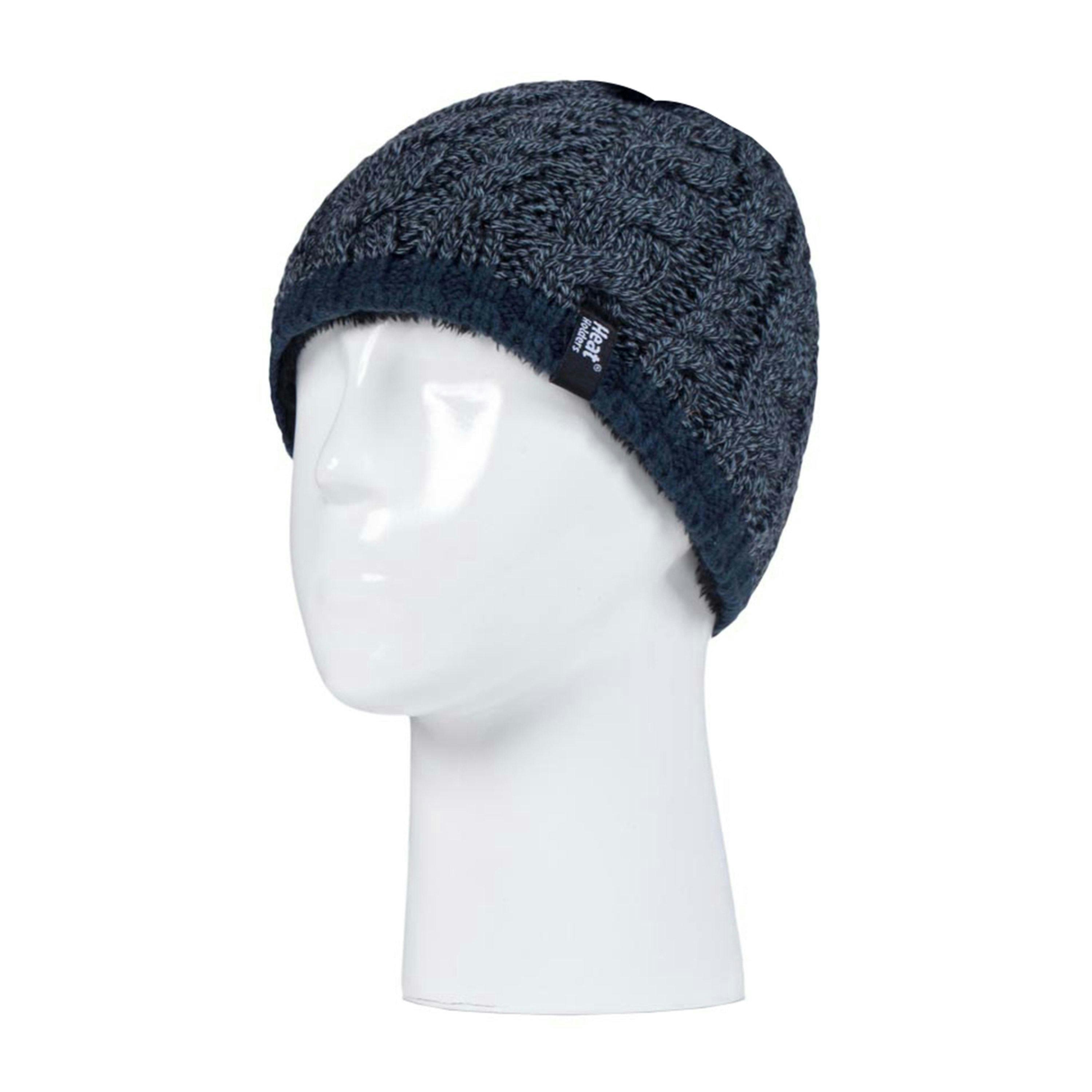 Boys Kids Cable Knit Warm Fleece Lined Thermal Winter Hat & Gloves Set , view 3 of 4