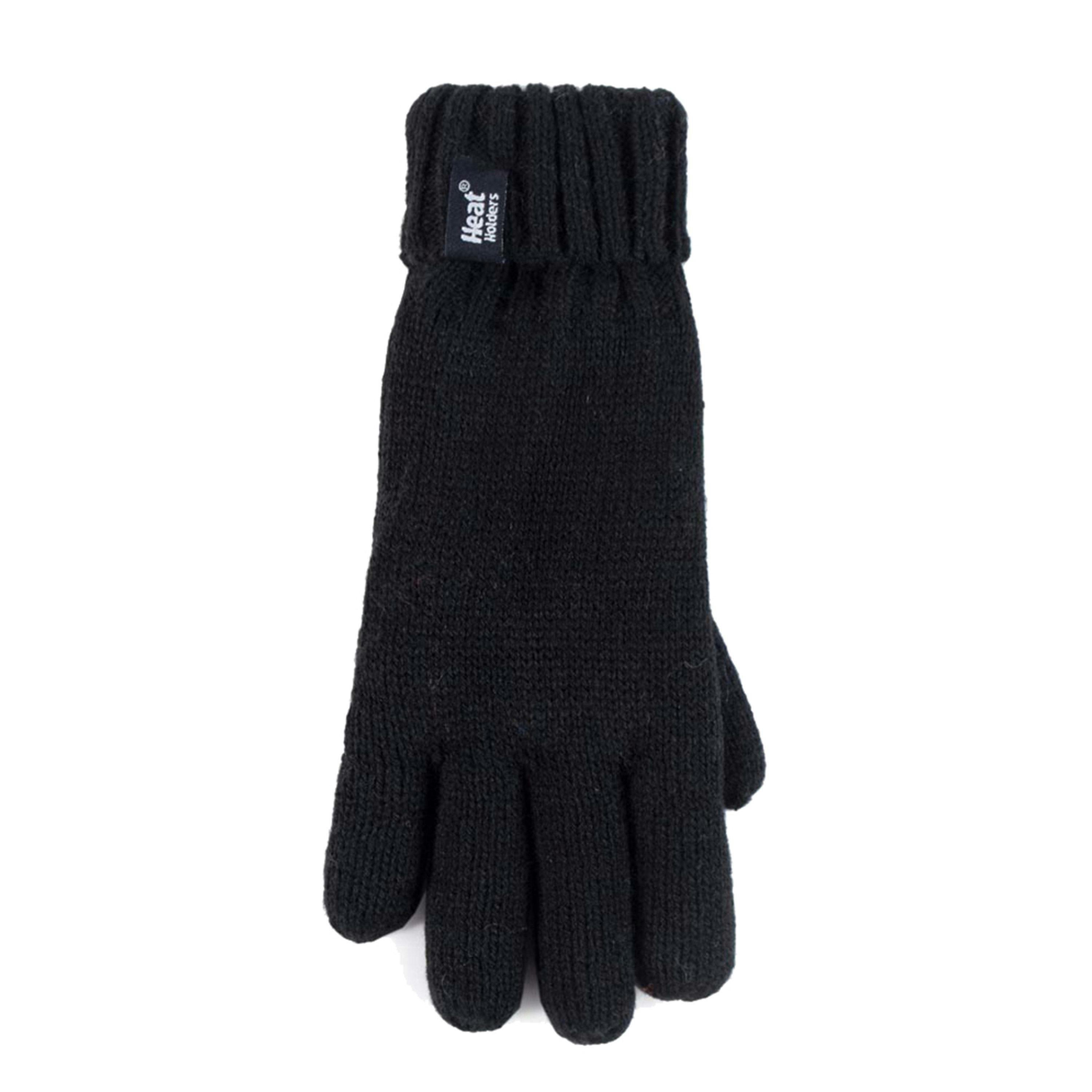 Children Winter Warm Fleece Lined Knit Turn Over Cuff Ribbed Hat & Gloves Set , view 4 of 4