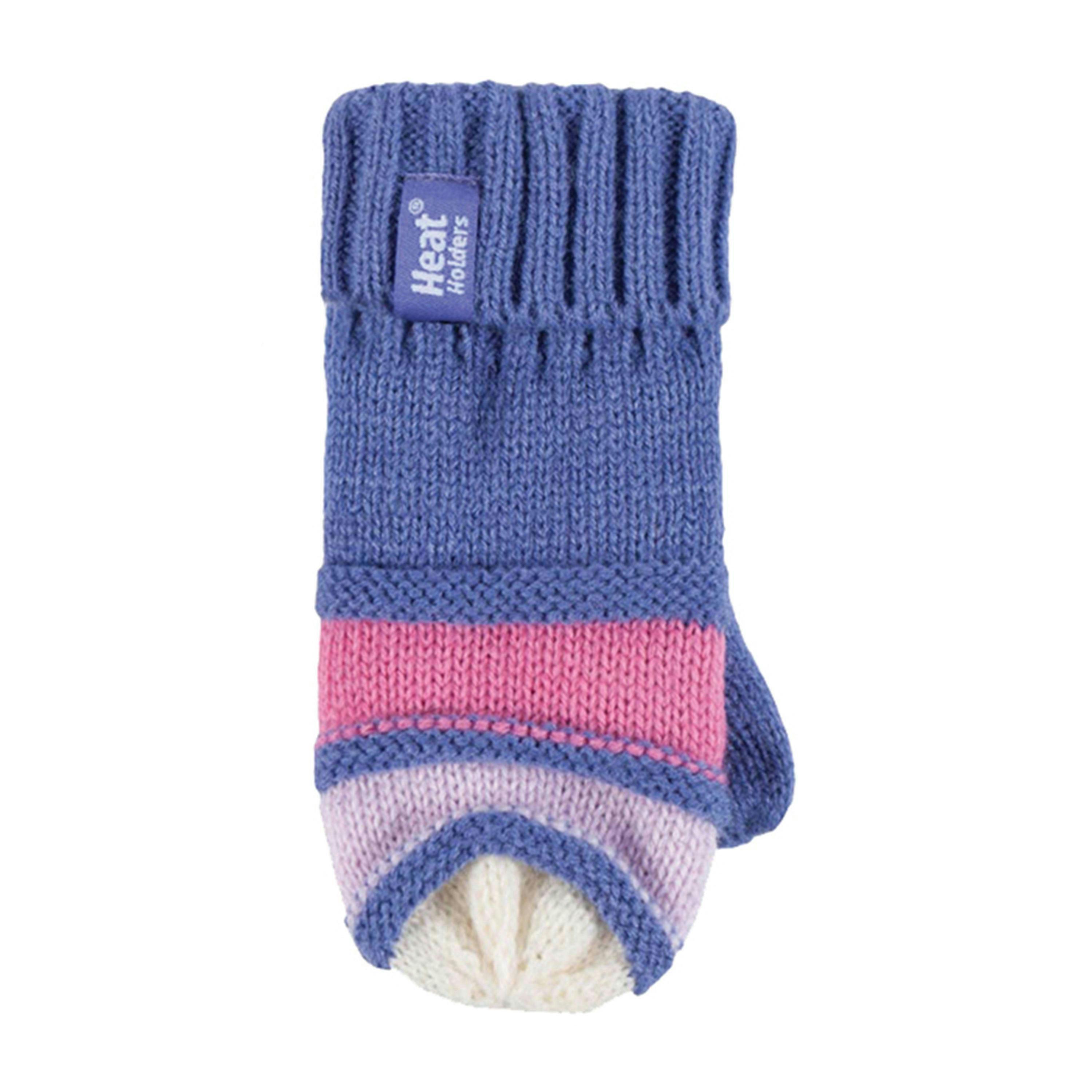 Kids Winter Warm Fleece Lined Thermal Beanie Hat & Mittens with Ear Flaps , view 4 of 4