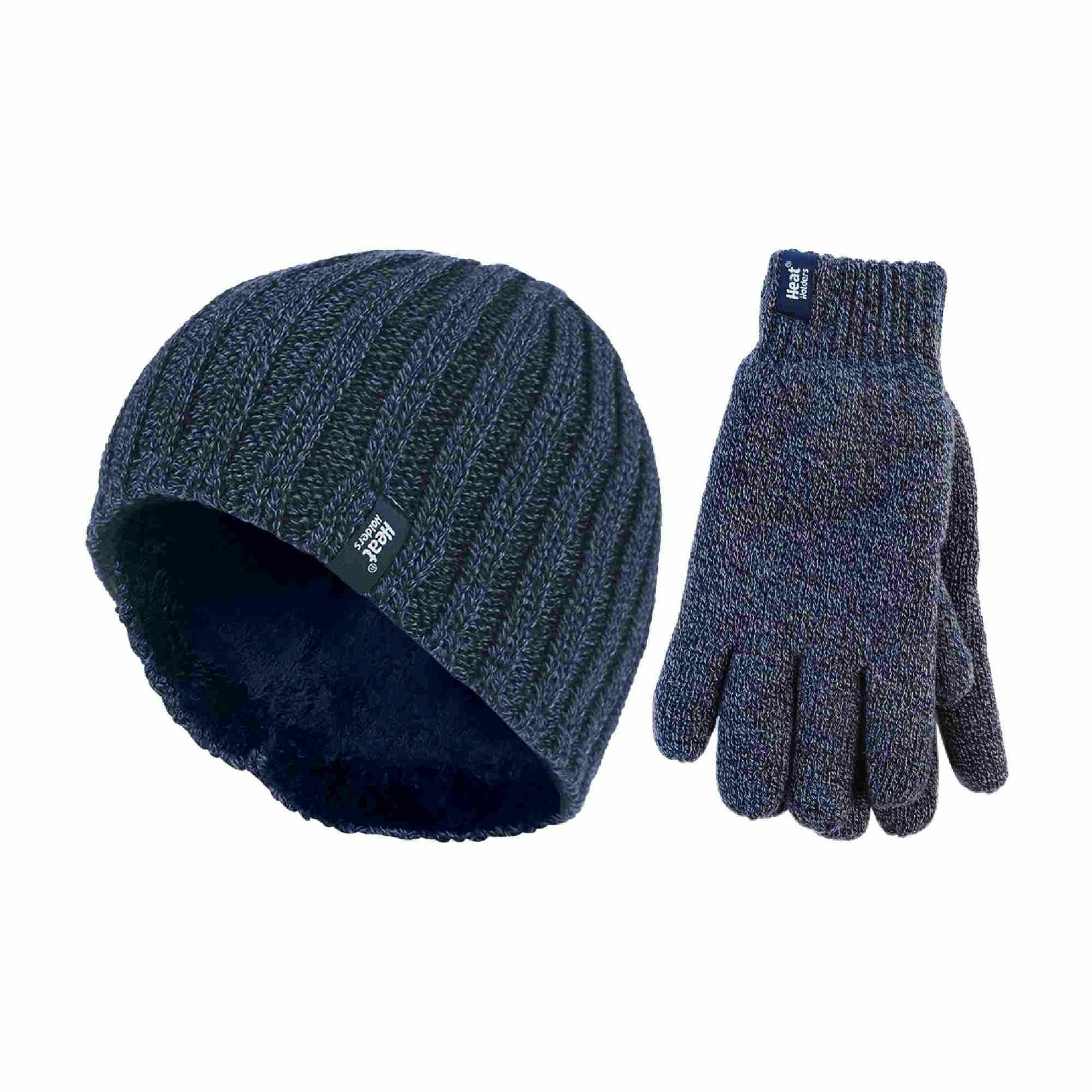 Mens Fleece Lined Thermal Hat & Glove Set for Winter , view 1 of 5