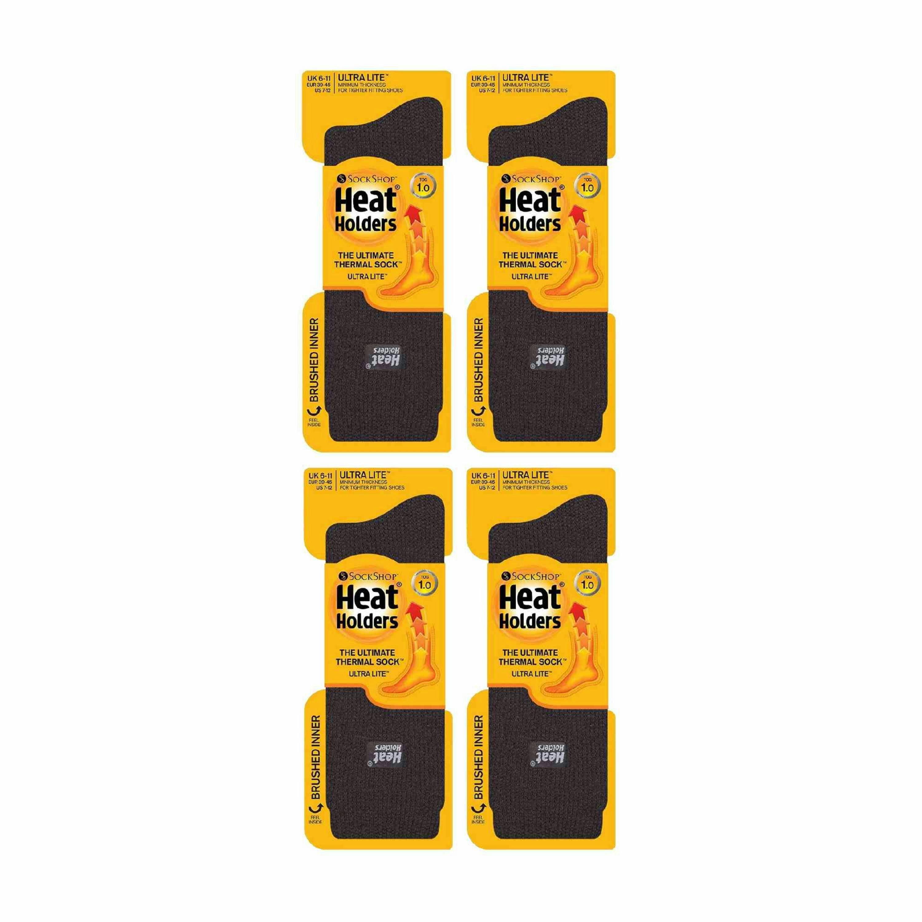 4 Pair Mens Ultra Lite Extra Thin 1.0 TOG Casual Thermal Socks , view 2 of 5