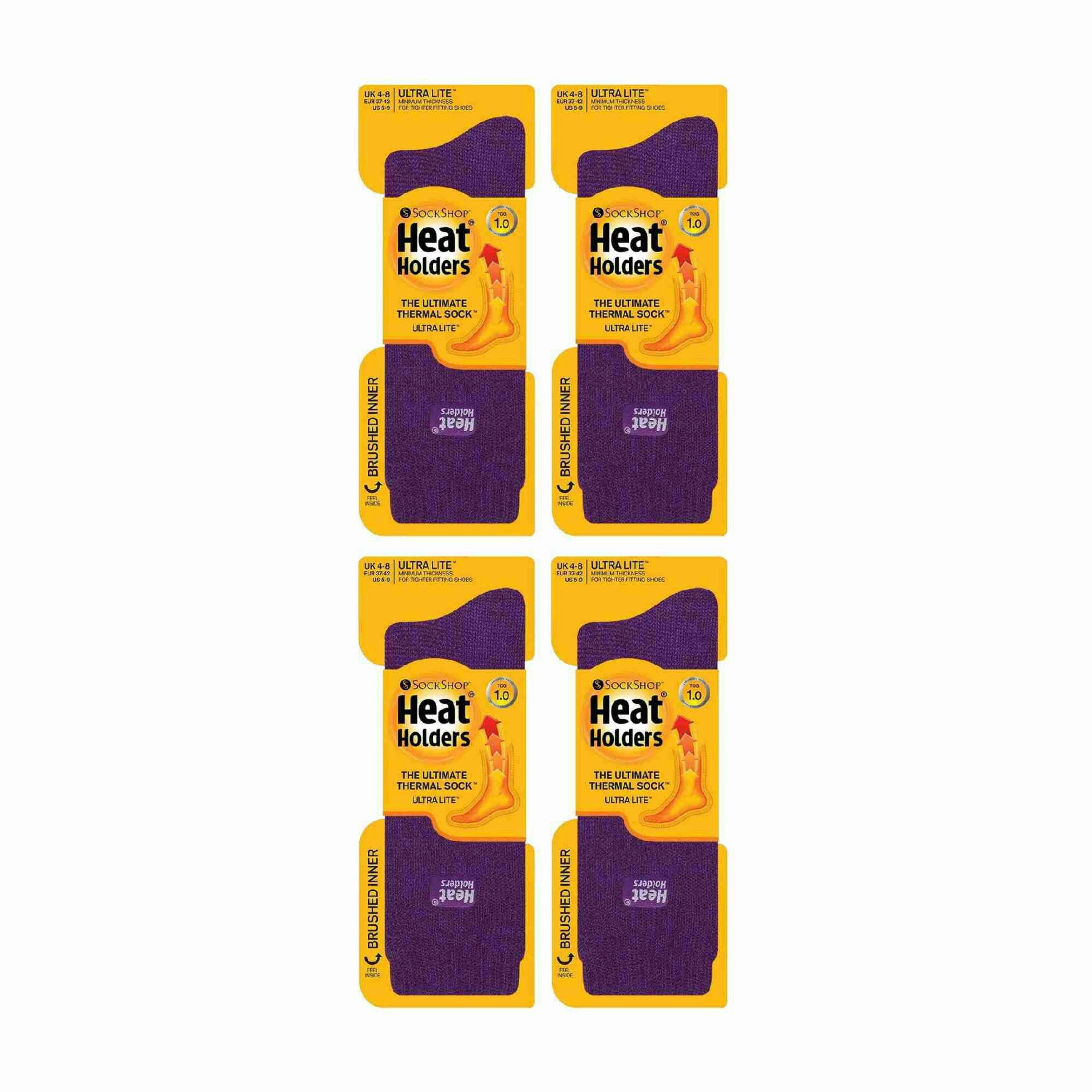 4 Pairs Ladies Ultra Lite Extra Thin 1.0 TOG Casual Thermal Socks , view 2 of 5