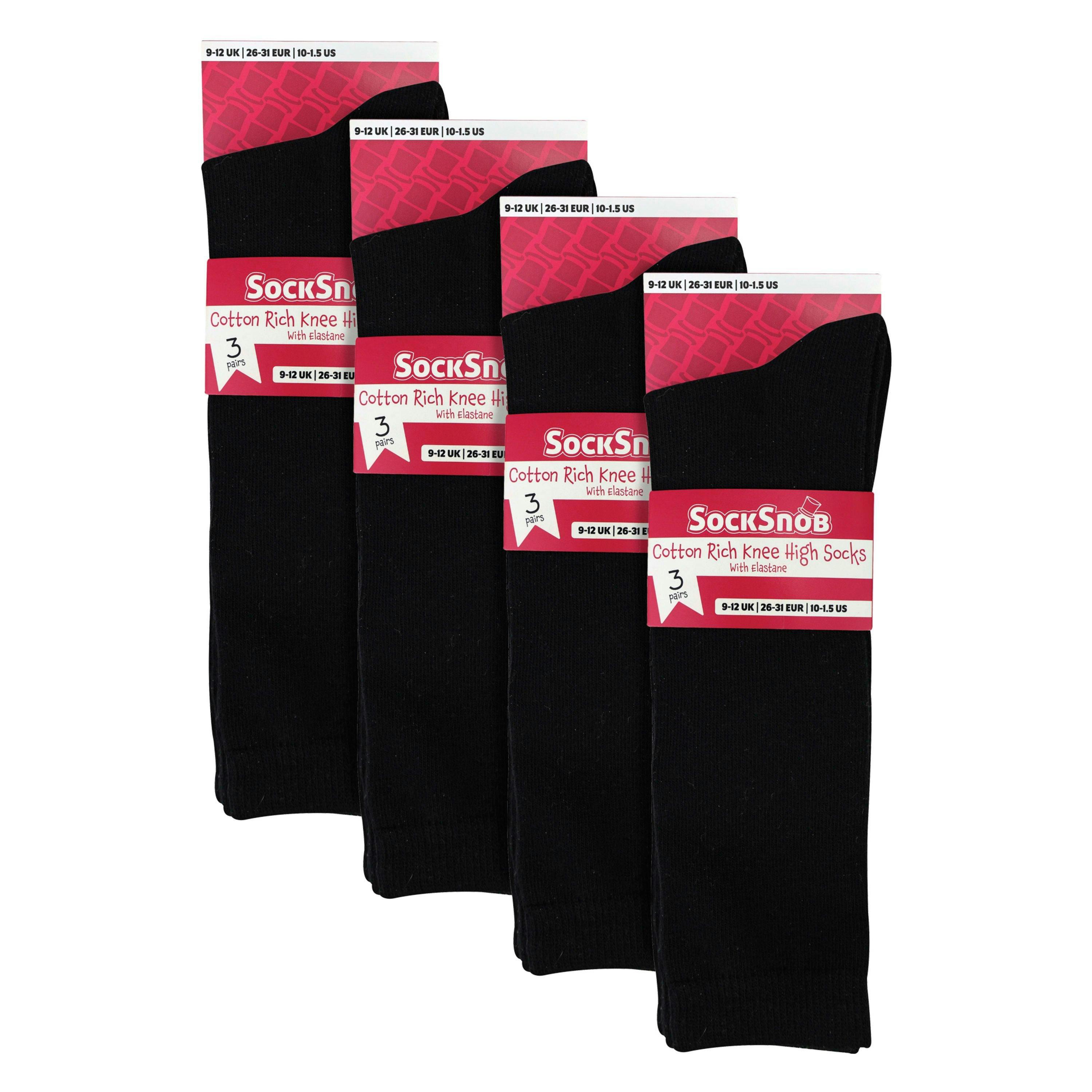 12 Pack Girls Long Knee High Soft Cotton School Socks , view 2 of 5