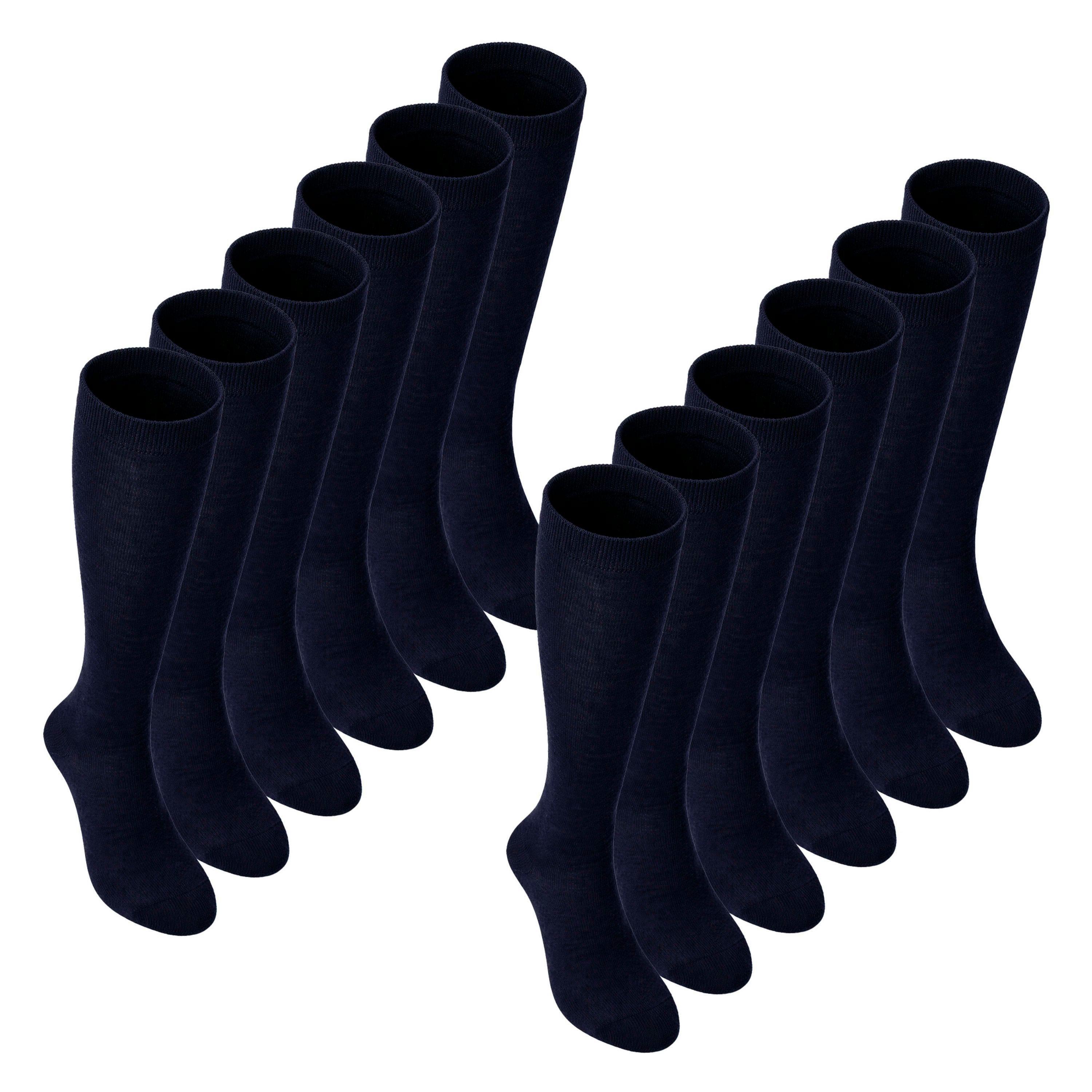 12 Pack Girls Long Knee High Soft Cotton School Socks , view 1 of 5
