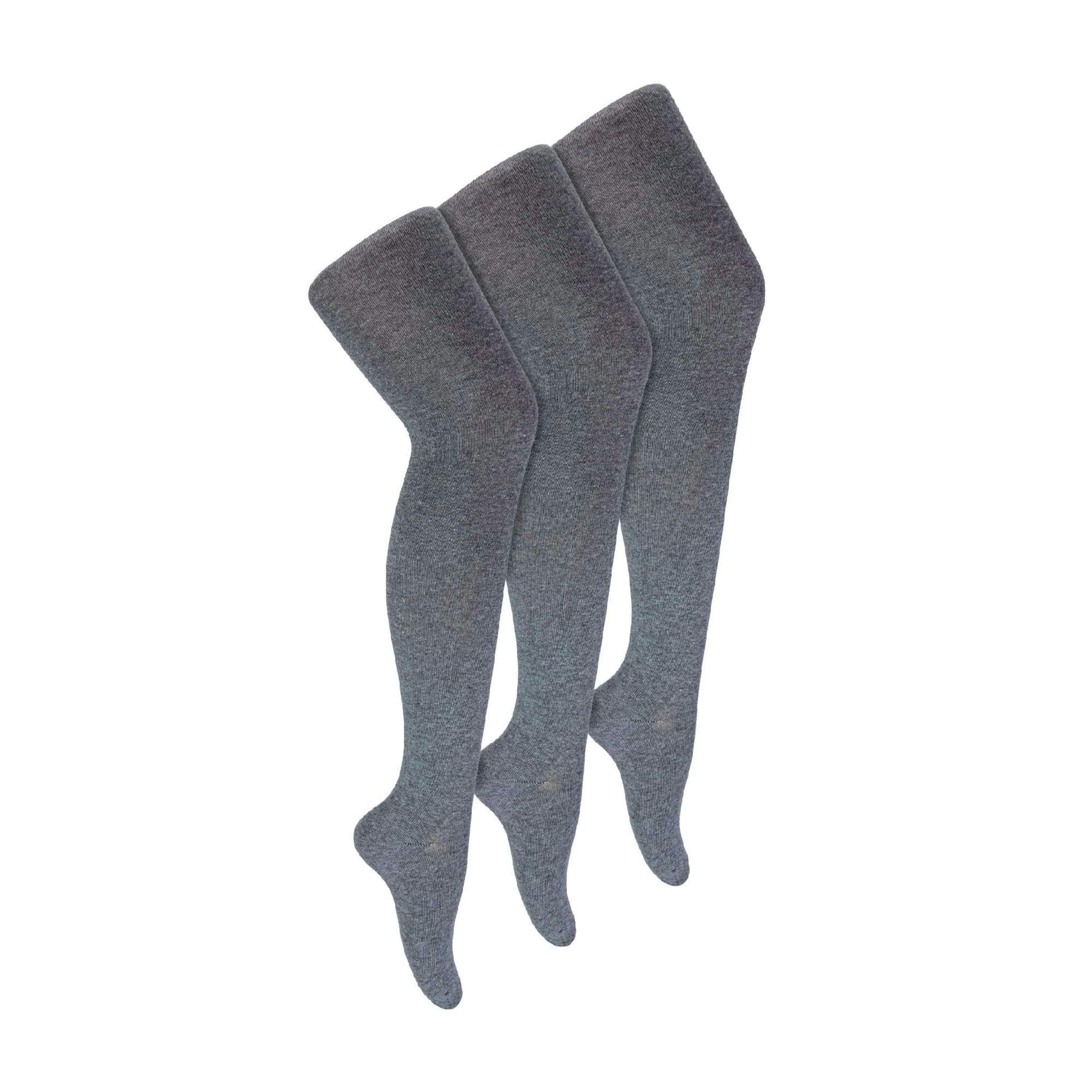 3 Pack Girls Plain Soft Breathable Cotton School Tights , view 1 of 4