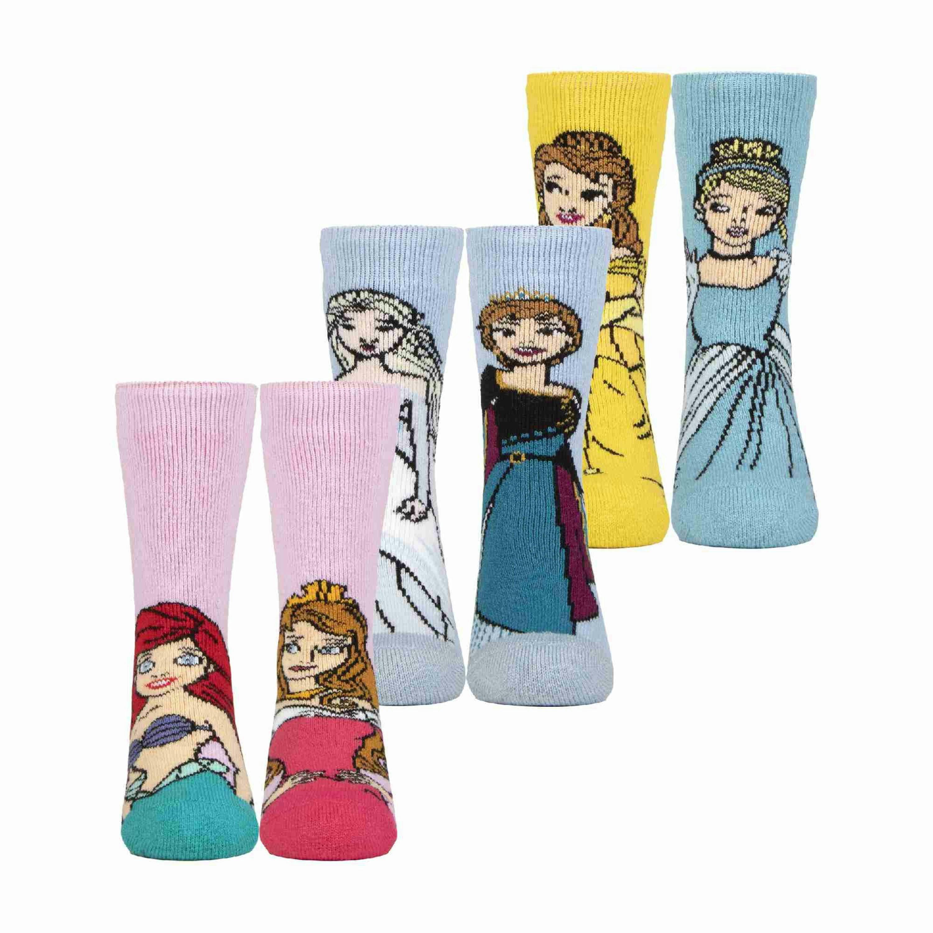 3 Pack Girls Disney Novelty Socks: Thermal Lite Princess Socks , view 1 of 5