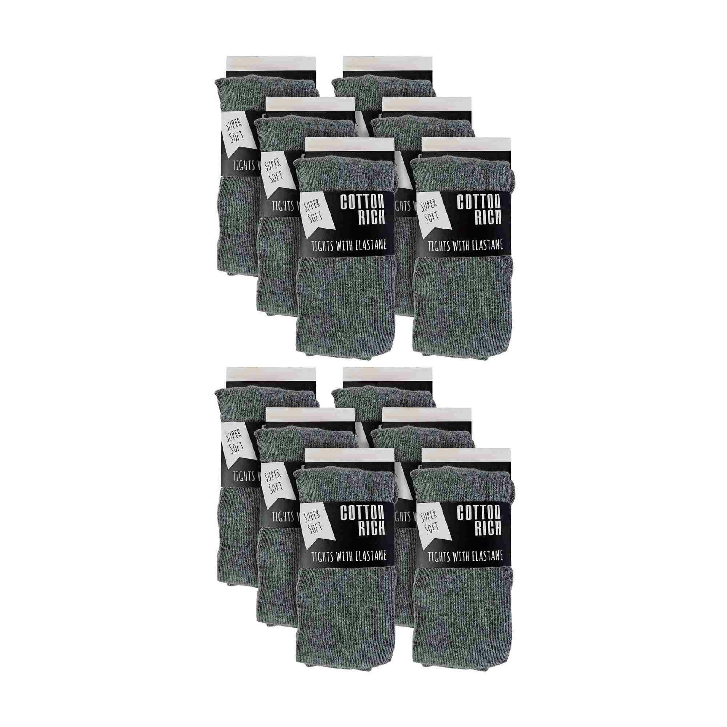 12 Pair Girls Soft & Comfy Plain Opaque School Uniform Tights , view 2 of 5