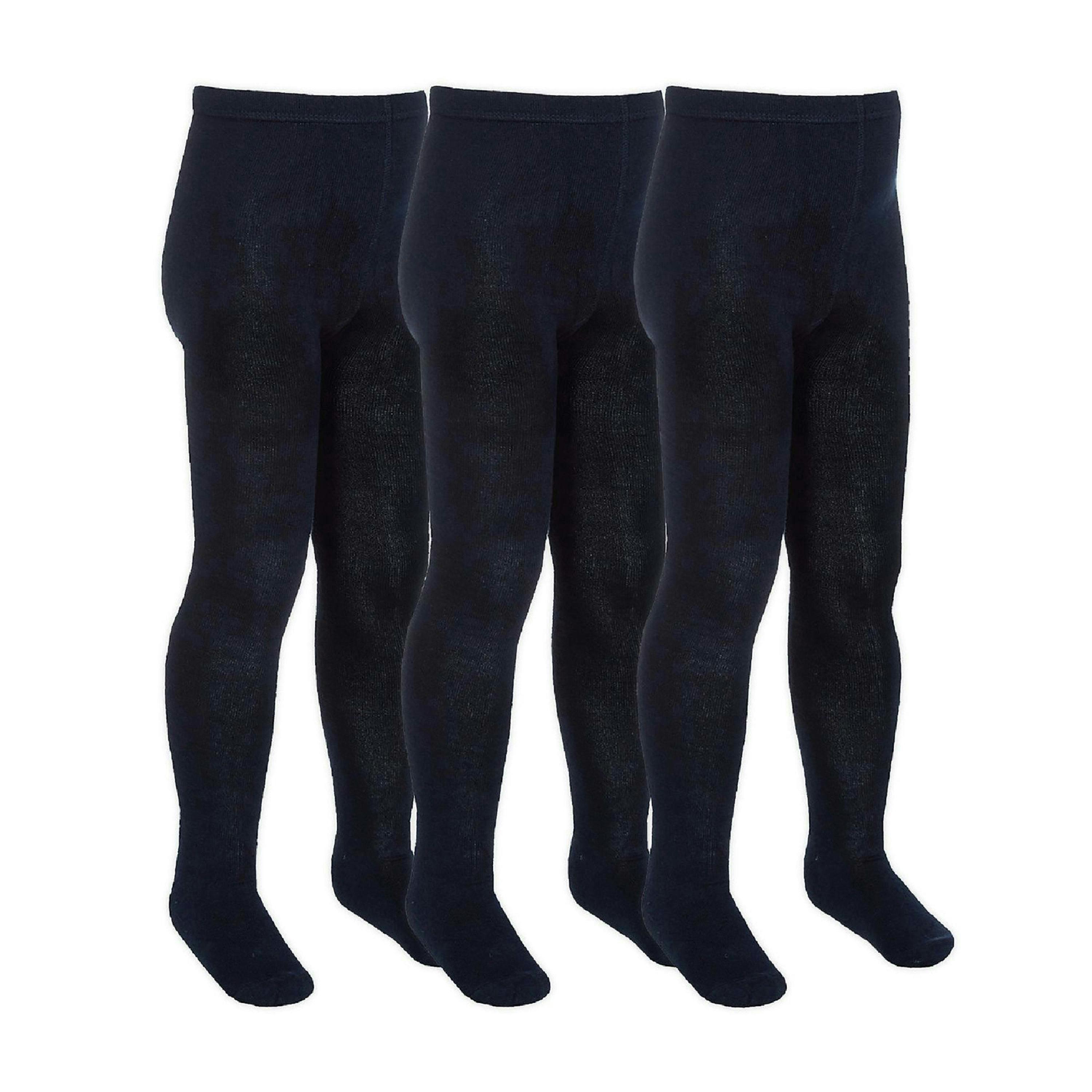 3 Pack Girls Soft Plain Bamboo School Tights , view 1 of 3
