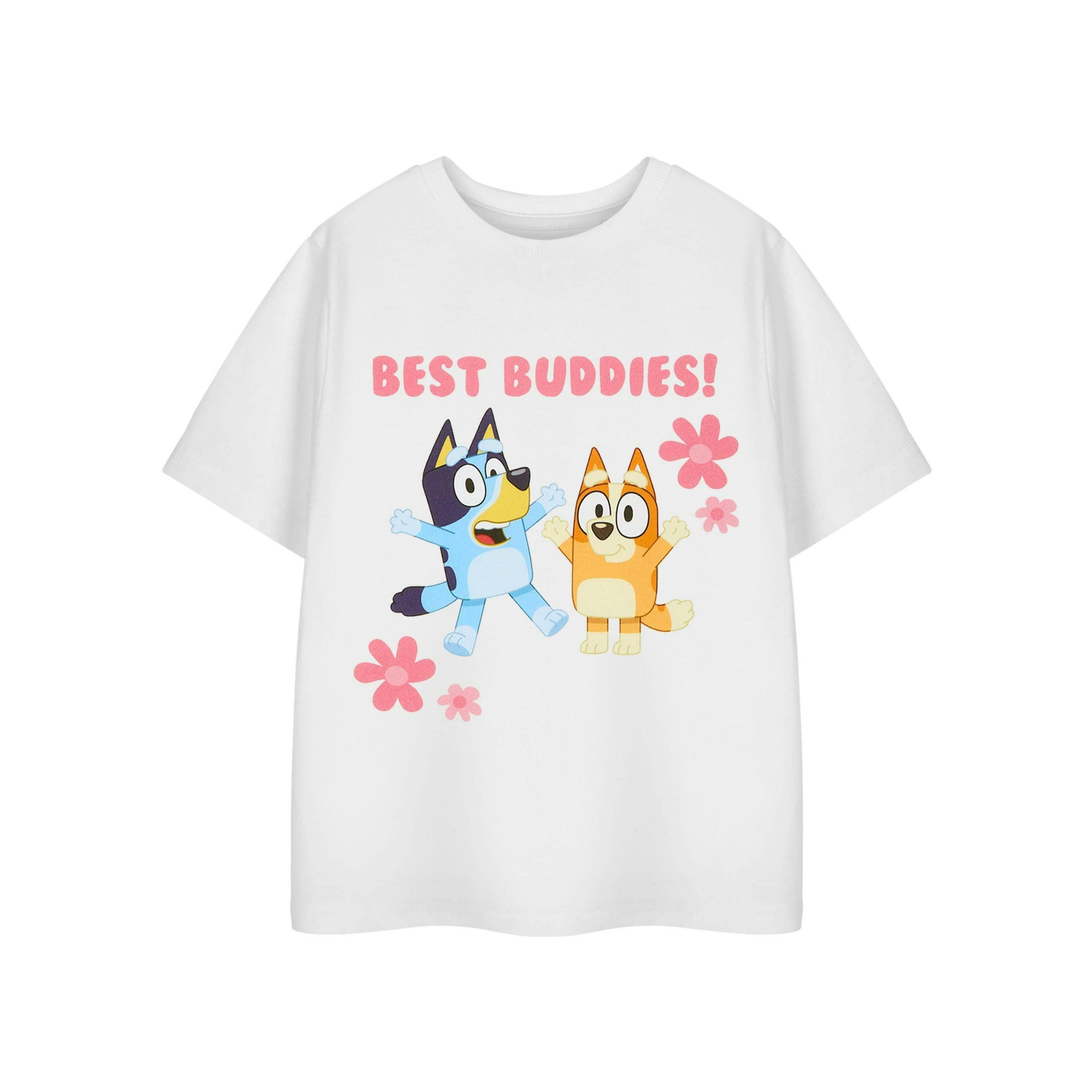 Bluey Girls White Best Buddies Short Sleeved T-Shirt by Vanilla Underground , view 1 of 1
