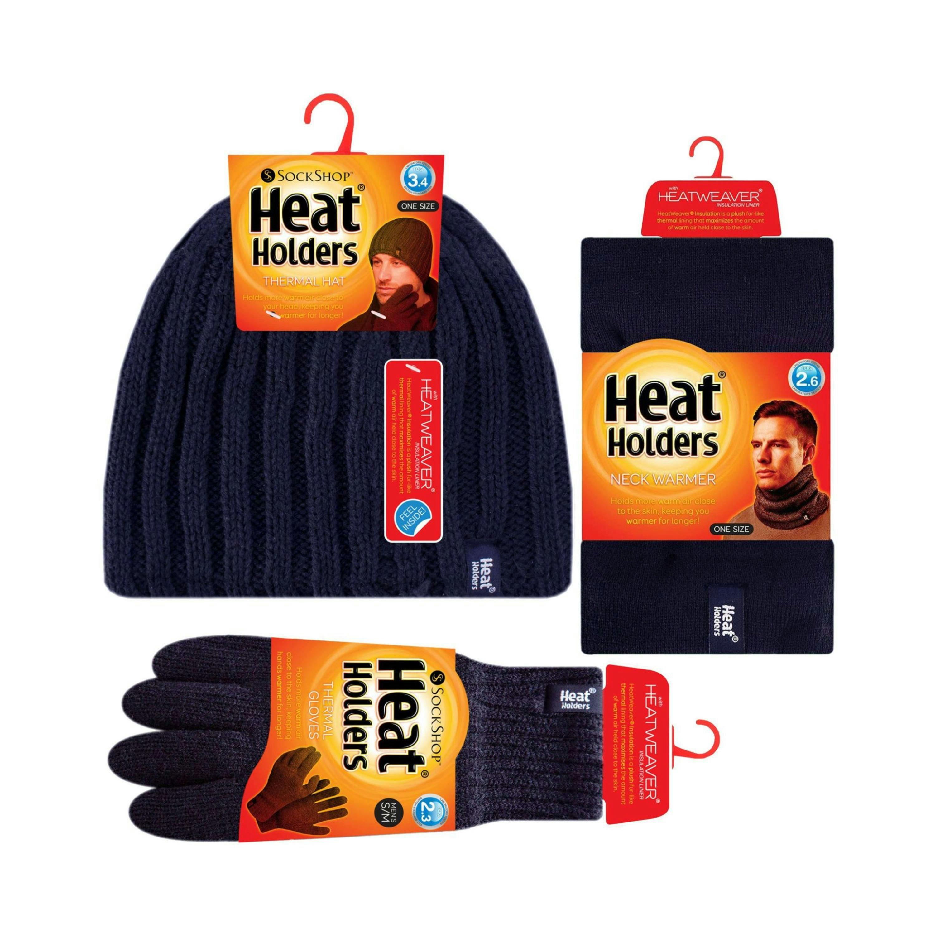 Mens 3 Pack Thermal Set Beanie Hat Neckwarmer and Gloves Set , view 2 of 5