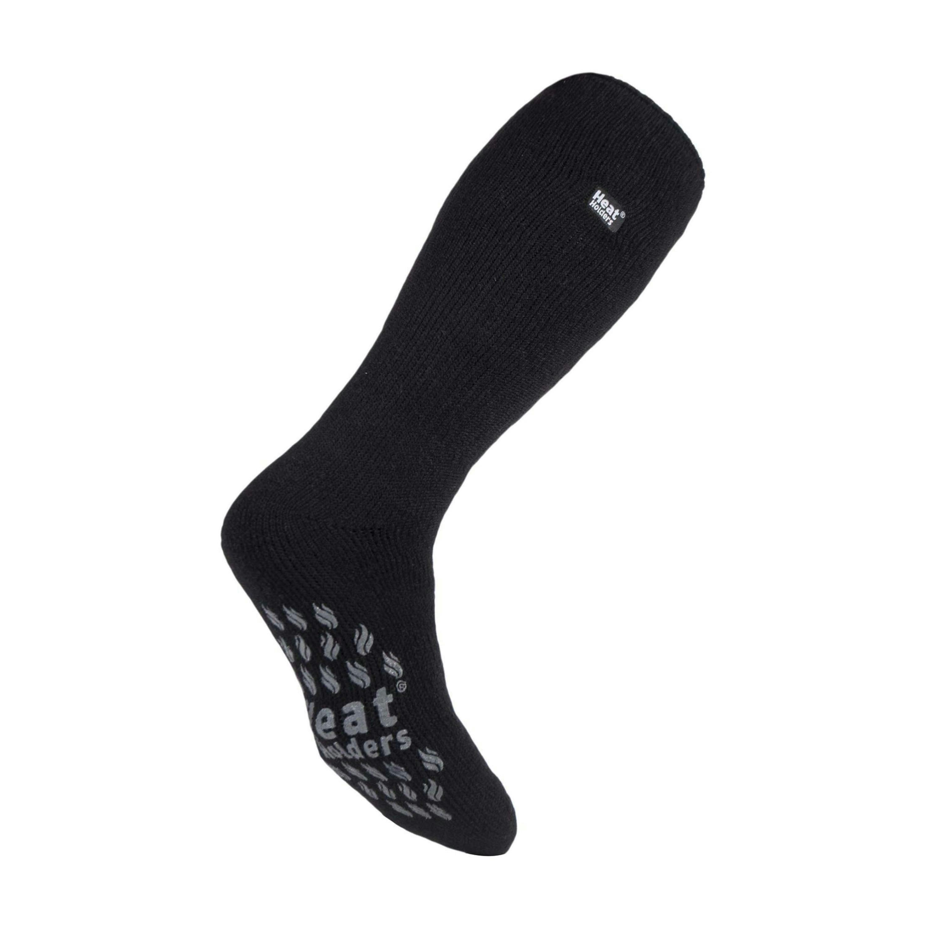 Mens Winter Fleece Lined Knee High Slipper Socks with Anti Slip Grippers , view 1 of 4