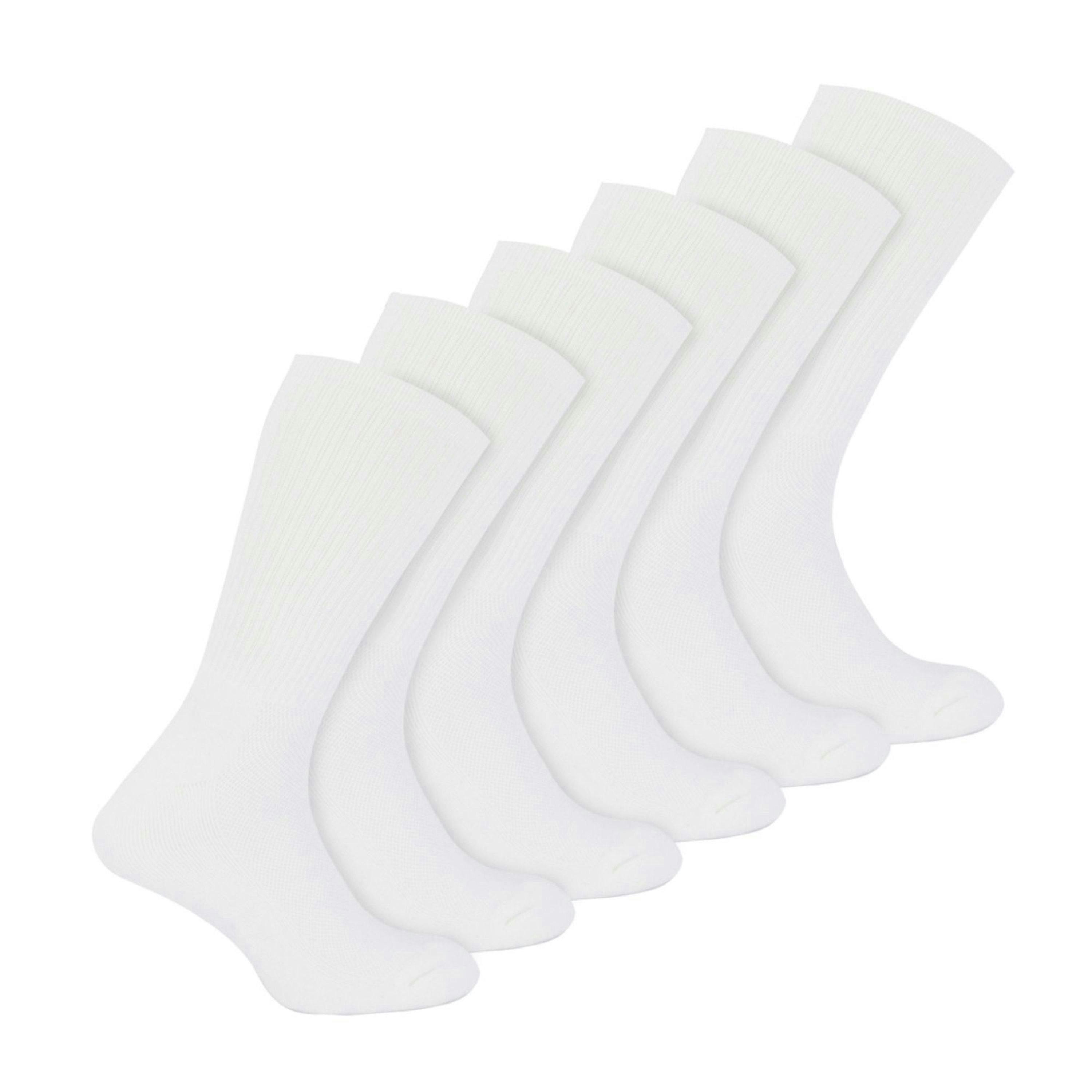 6 Pack Boys Bamboo Sport Socks | Sock Snob | Breathable Crew Kids White PE Socks , view 1 of 3