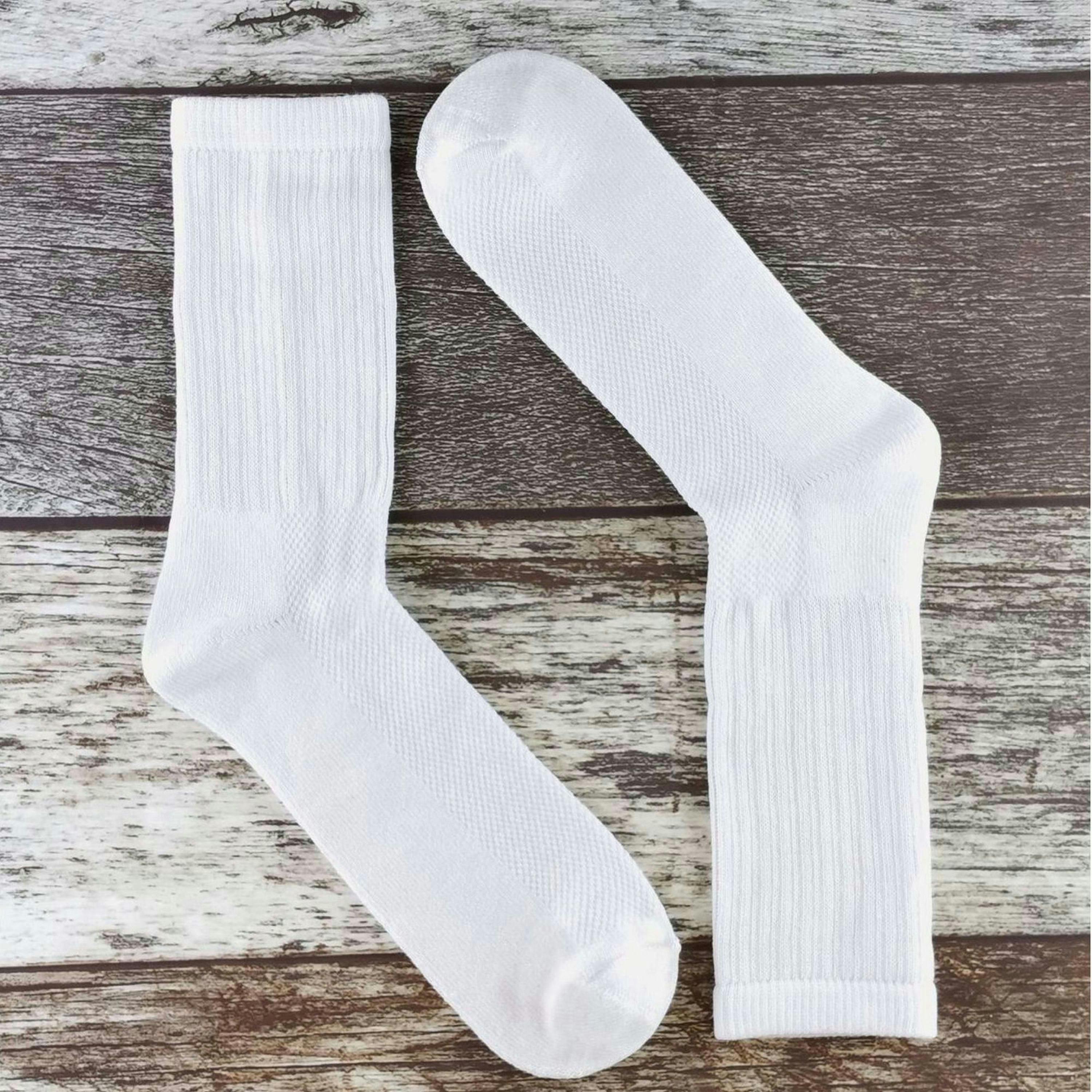 6 Pack Boys Bamboo Sport Socks | Sock Snob | Breathable Crew Kids White PE Socks , view 3 of 3