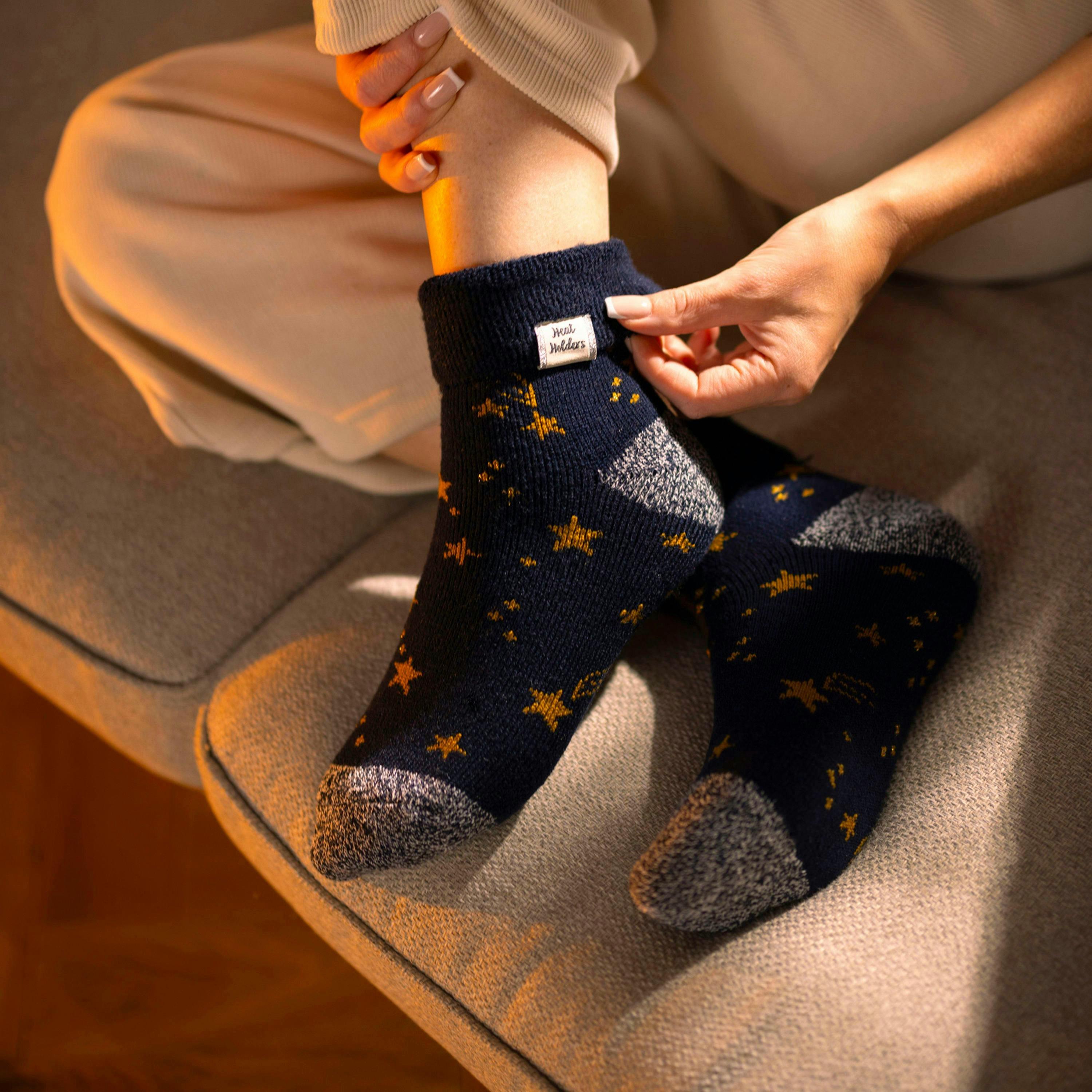 Cosy Turn-Over Cuff Lounge Socks | Warm Winter Socks for Women , view 4 of 5