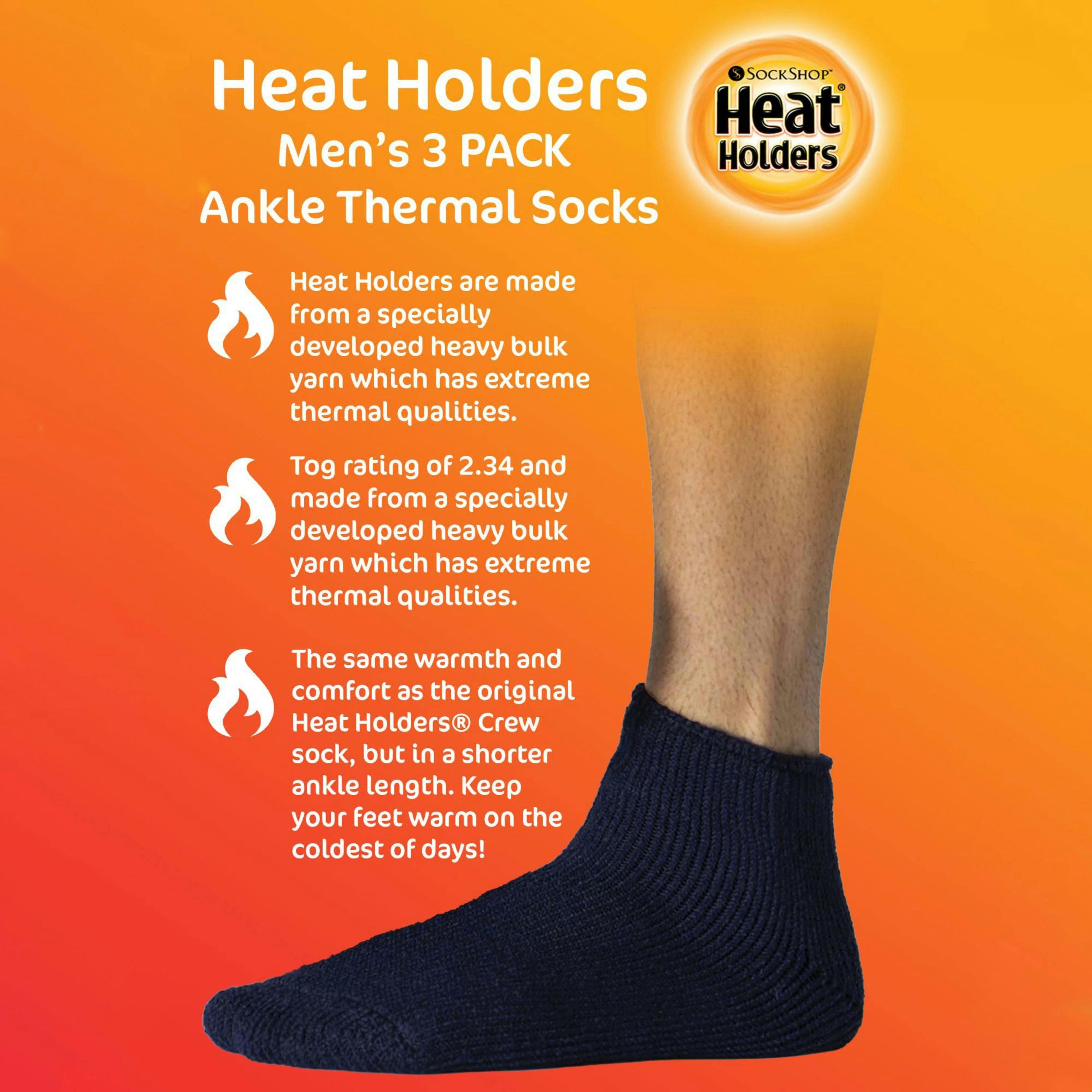 Mens 3 Pack Thermal Winter Soft Trainer Socks , view 3 of 5