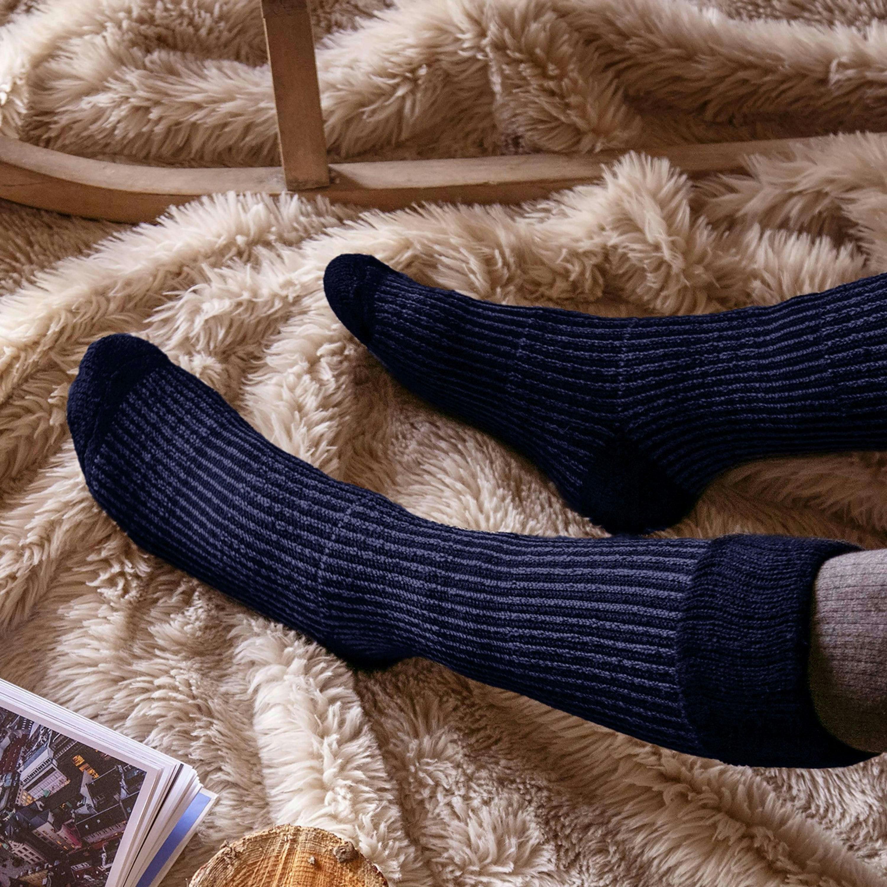 Mens Thick Winter Warm Knee High Ribbed Thermal Boot Socks , view 3 of 5