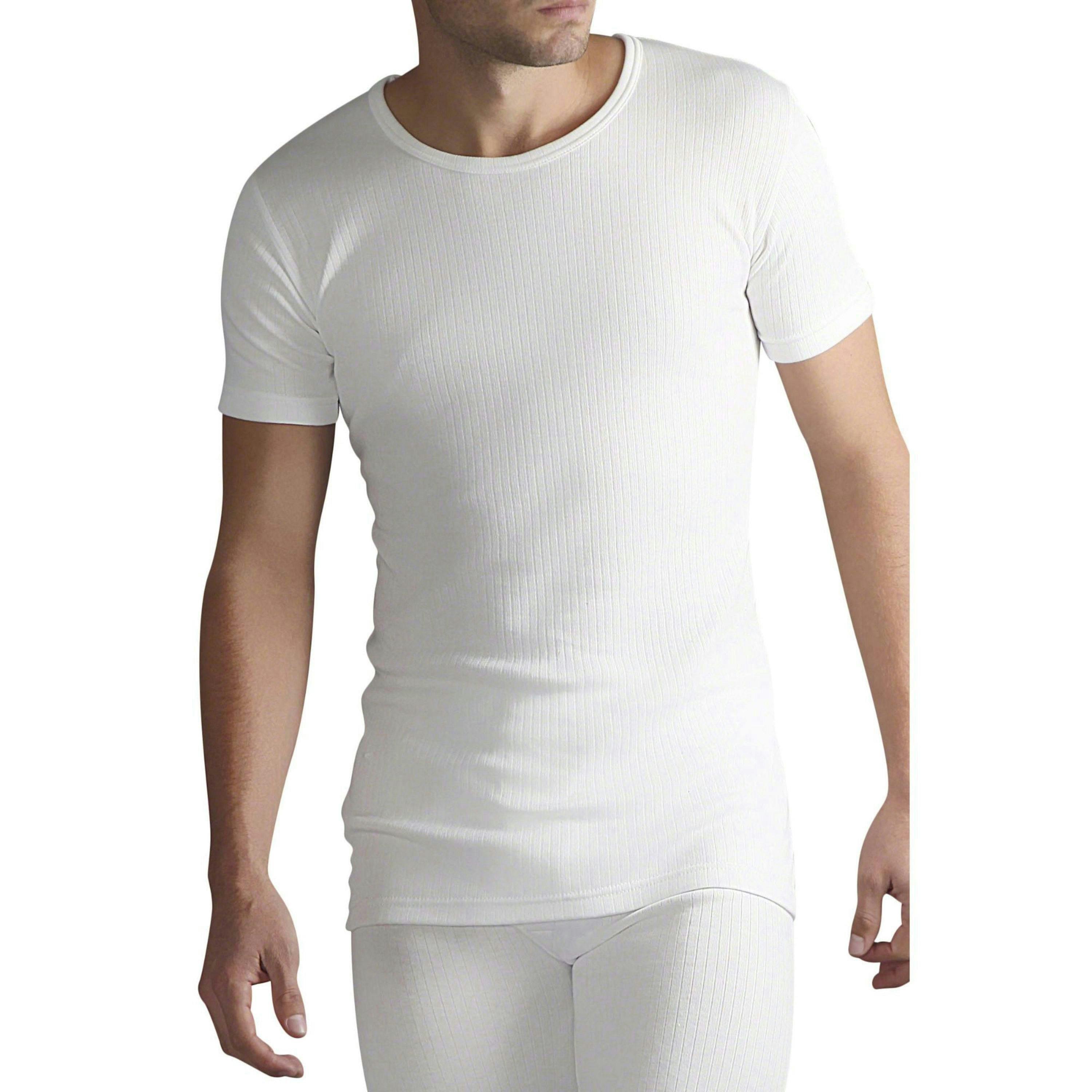 Mens Cotton Thermal Underwear Short Sleeve Top , view 3 of 5