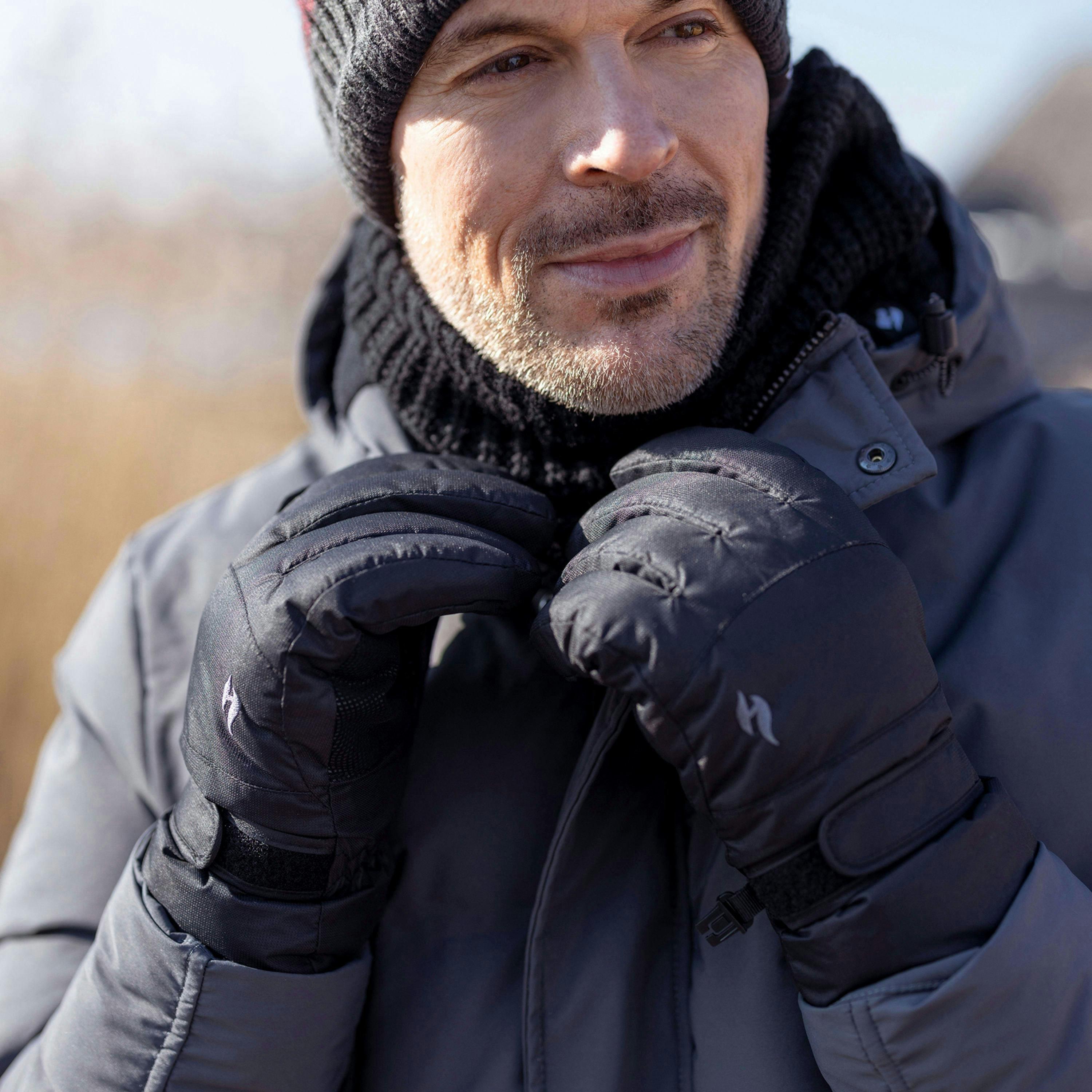 Mens Warm Padded Waterproof Insulated Thermal Ski Gloves , view 4 of 5