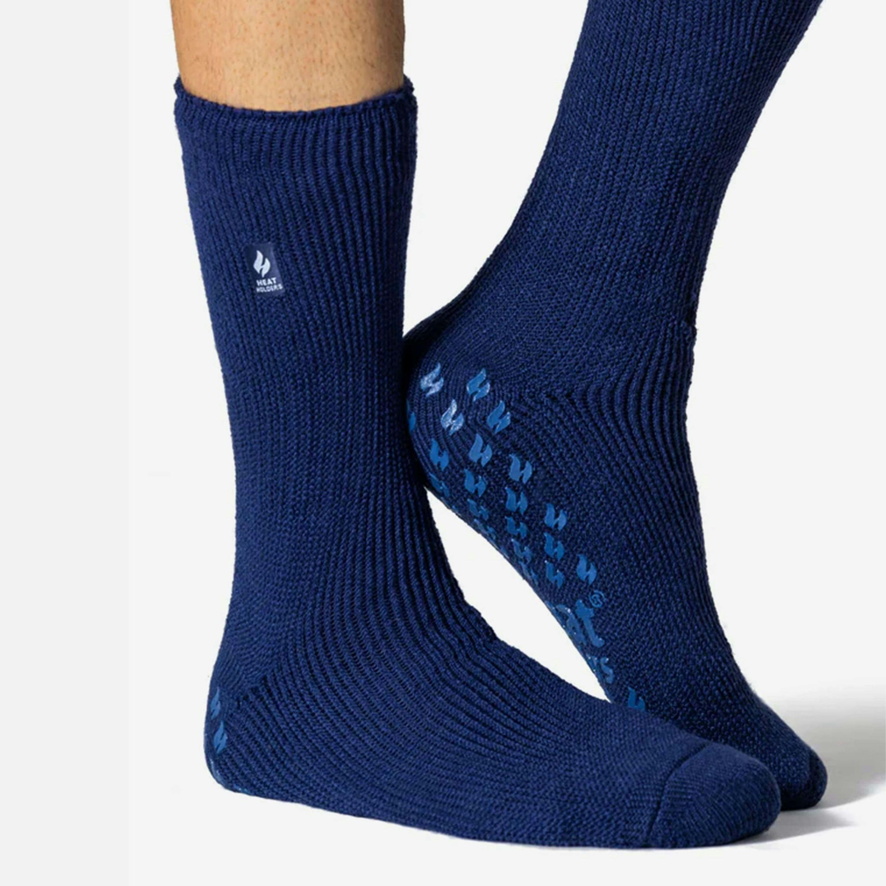 Mens Winter Non Slip Thermal Slipper Socks with Grips , view 5 of 5