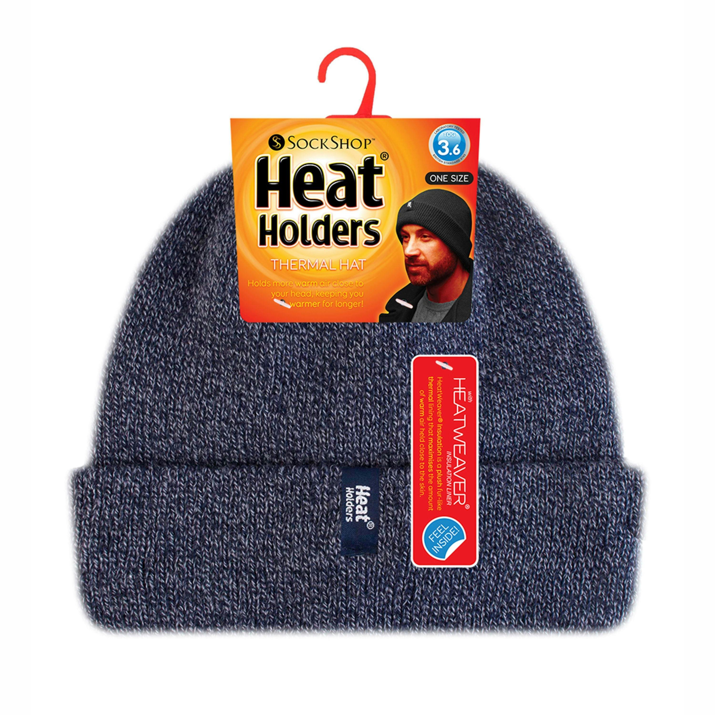 Mens 3.6 TOG Fleece Lined Thermal Turn Over Cuff Winter Beanie Hat , view 2 of 5