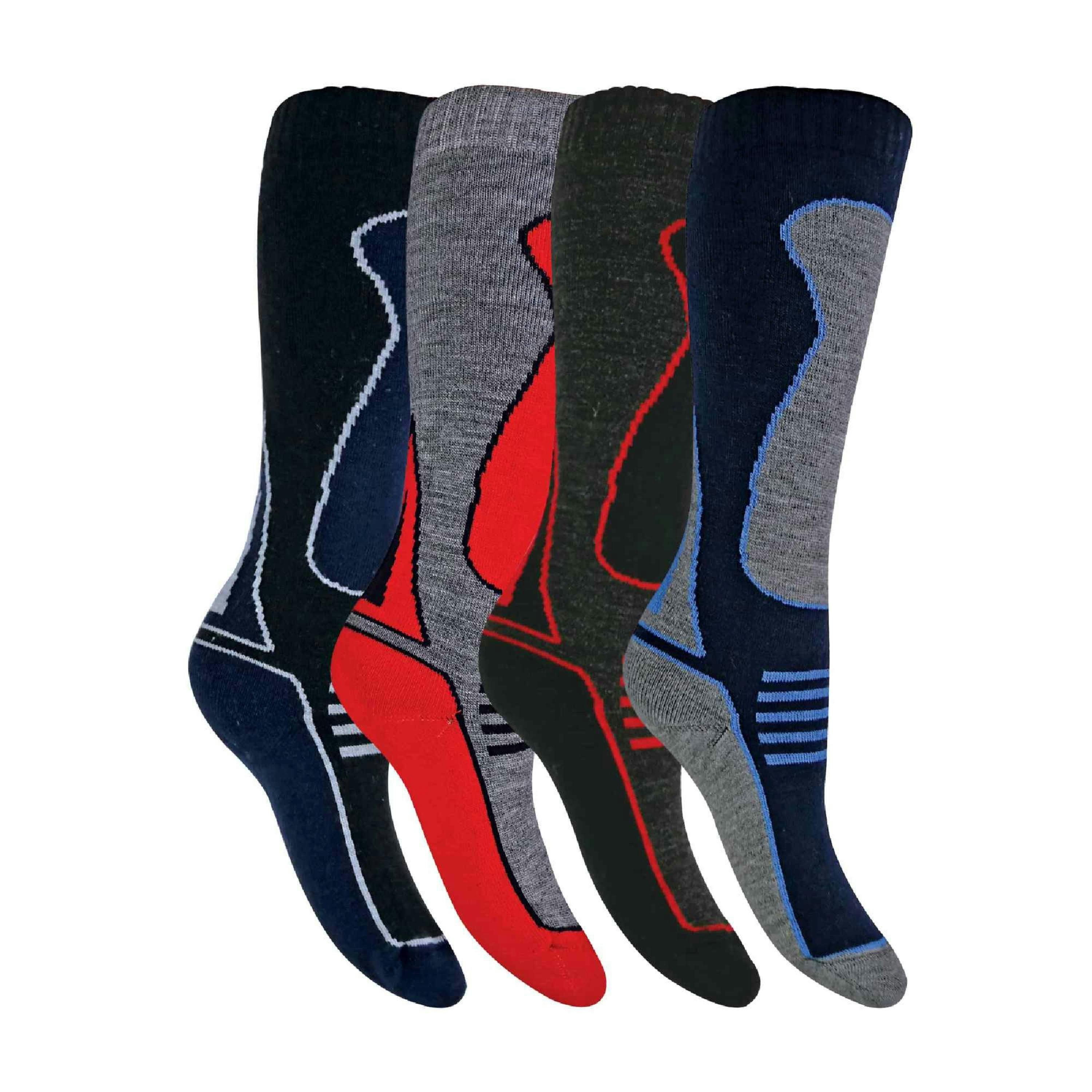 4 Pack Boys Long Knee High Wool Blend Ski Socks , view 1 of 4