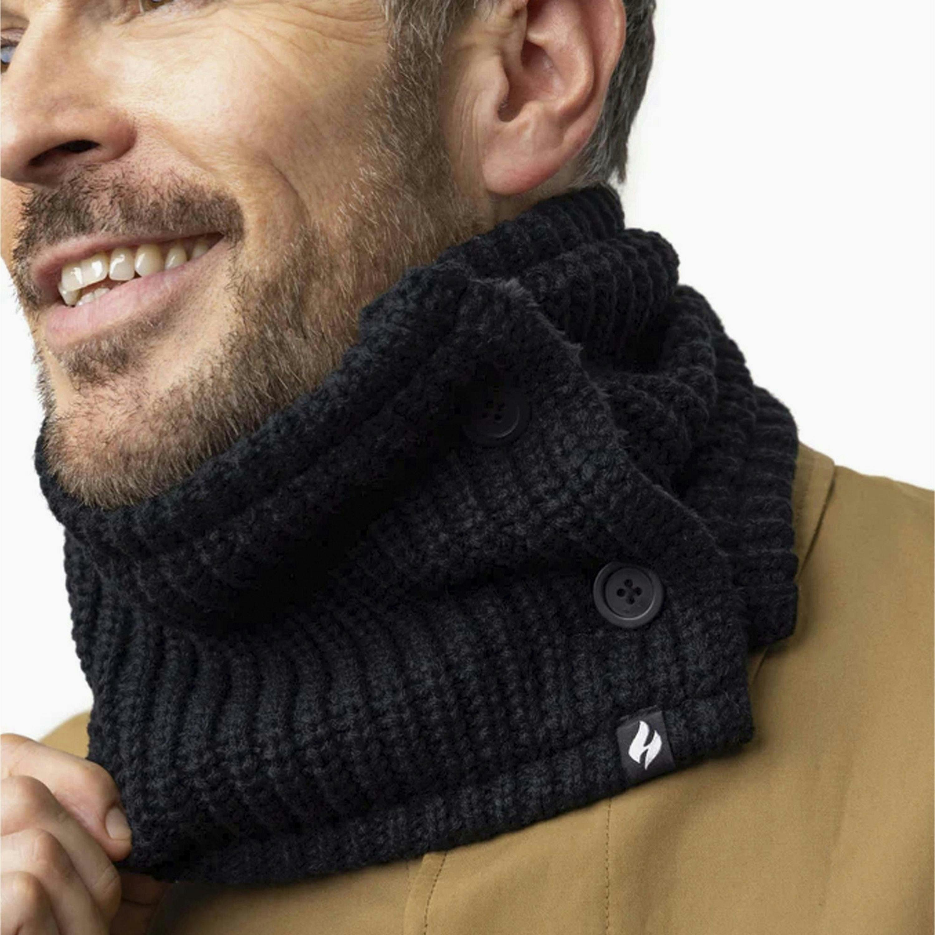 Ladies Fleece Thermal Neck Warmer Scarf Snood with Button , view 4 of 4