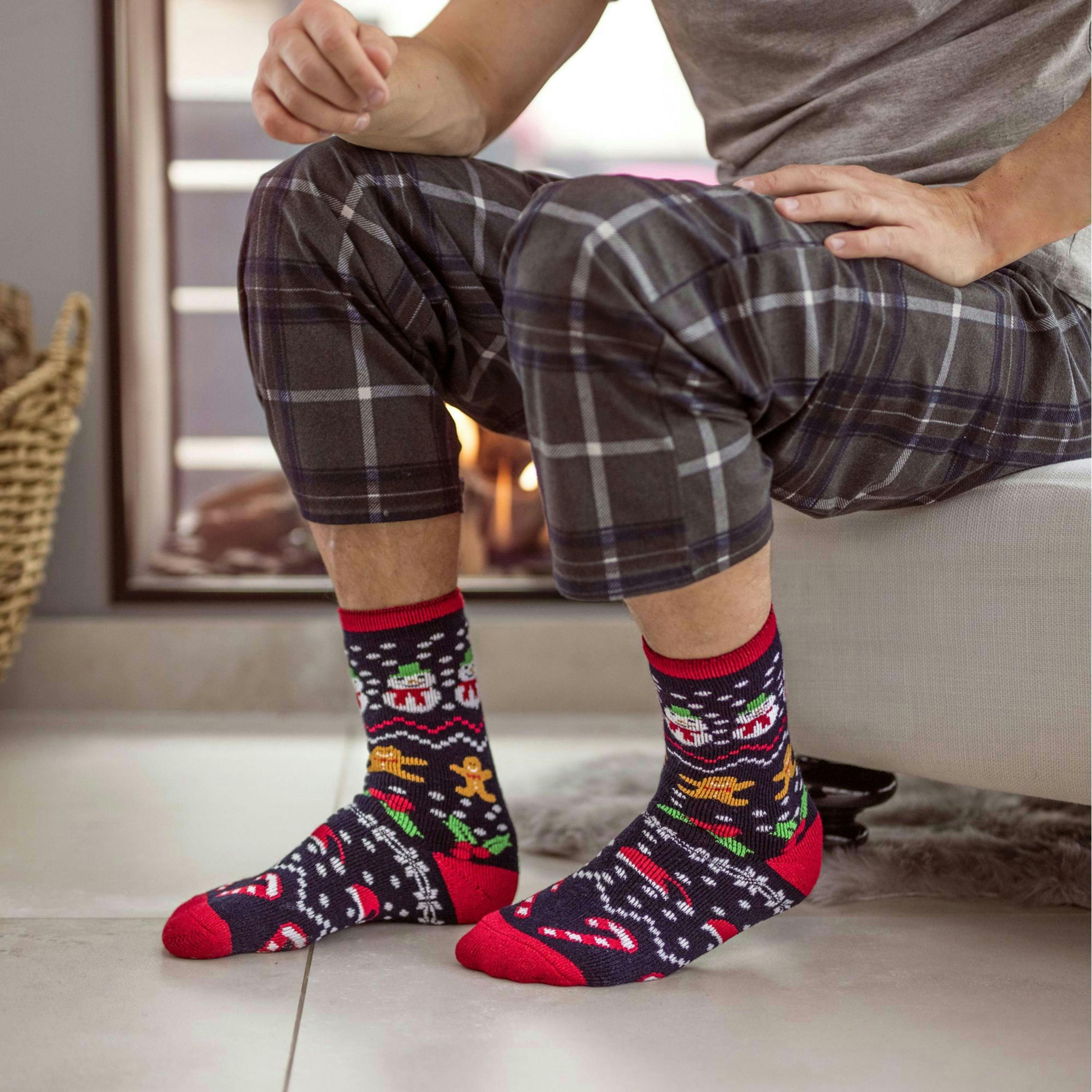 Mens Novelty Christmas Lightweight Thermal Socks , view 3 of 5