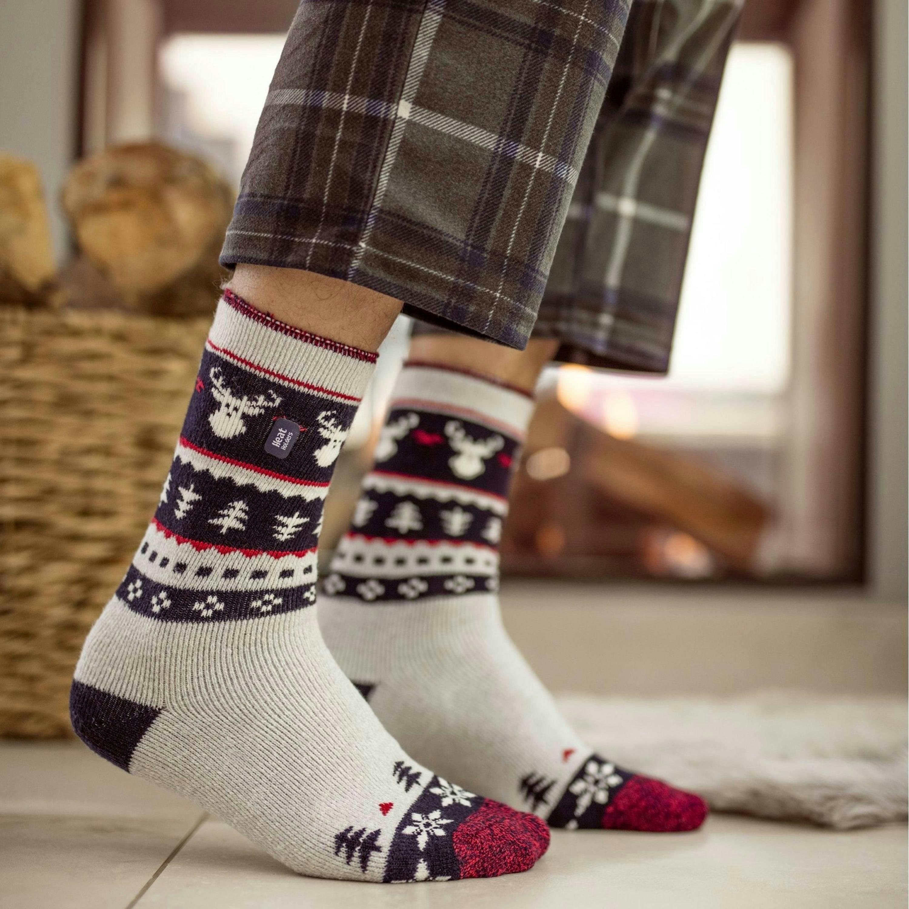 Mens Novelty Christmas Lightweight Thermal Socks , view 4 of 5
