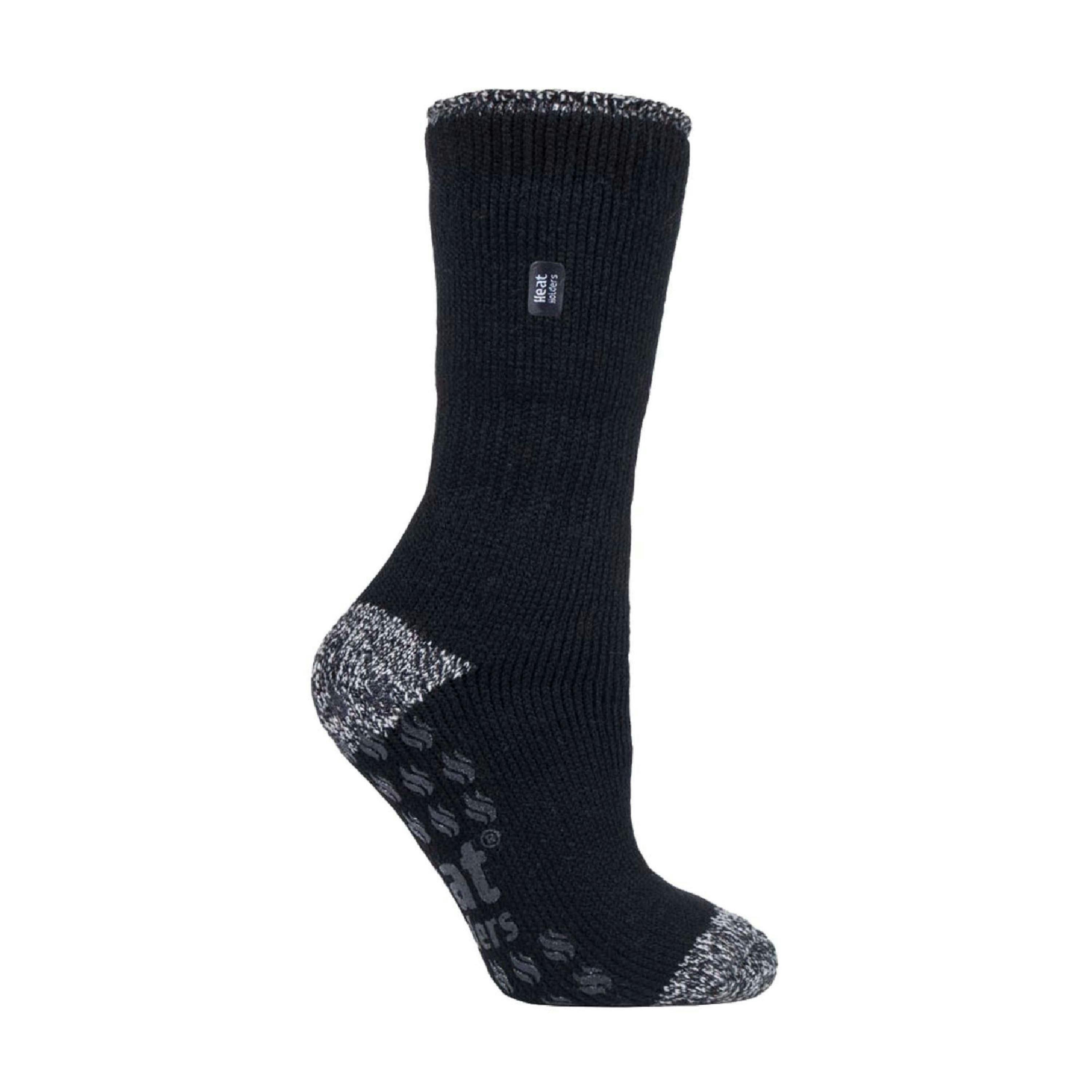 Ladies Striped Non Skid Thermal Slipper Socks with Grips , view 1 of 5
