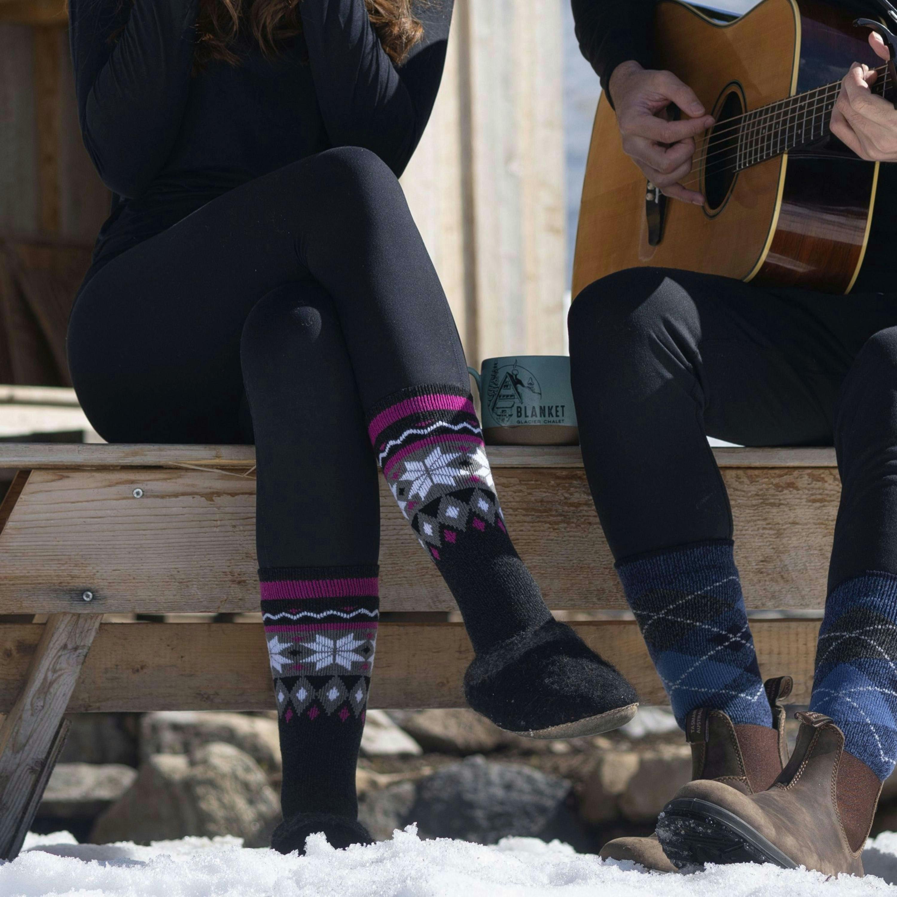 Ladies Thin Extra Long Lightweight Knee High Thermal Socks , view 3 of 5