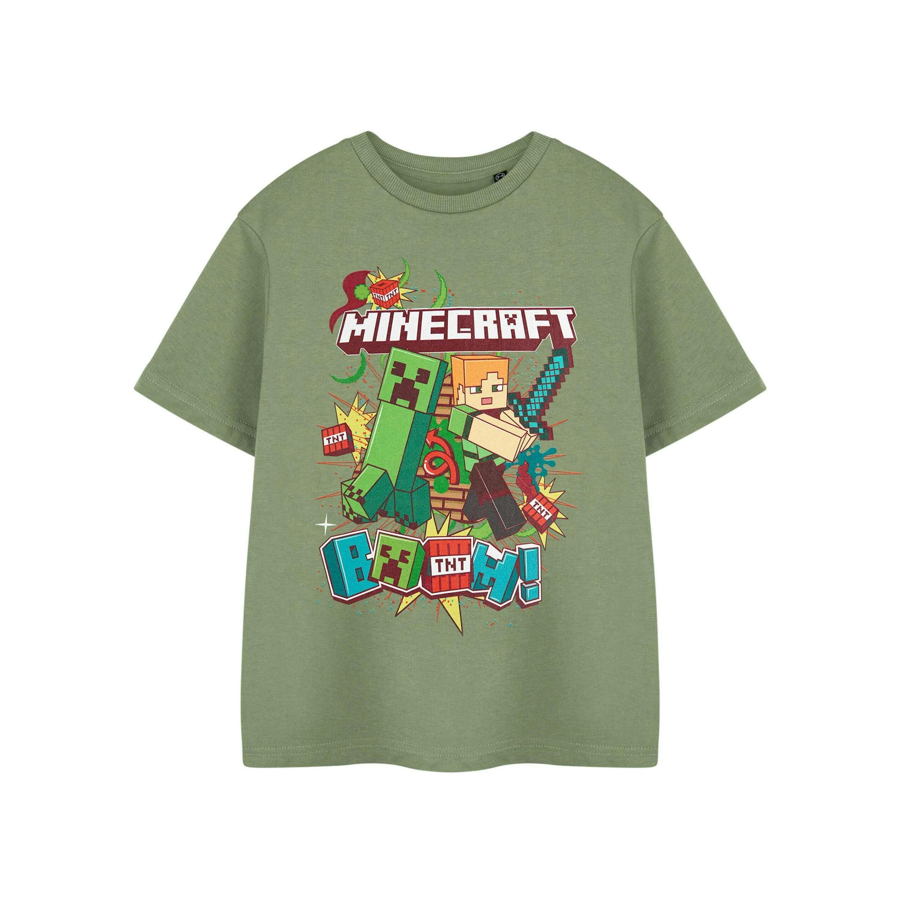 Minecraft Boys Green Boom Short Sleeved T-Shirt by Vanilla Underground , view 1 of 1