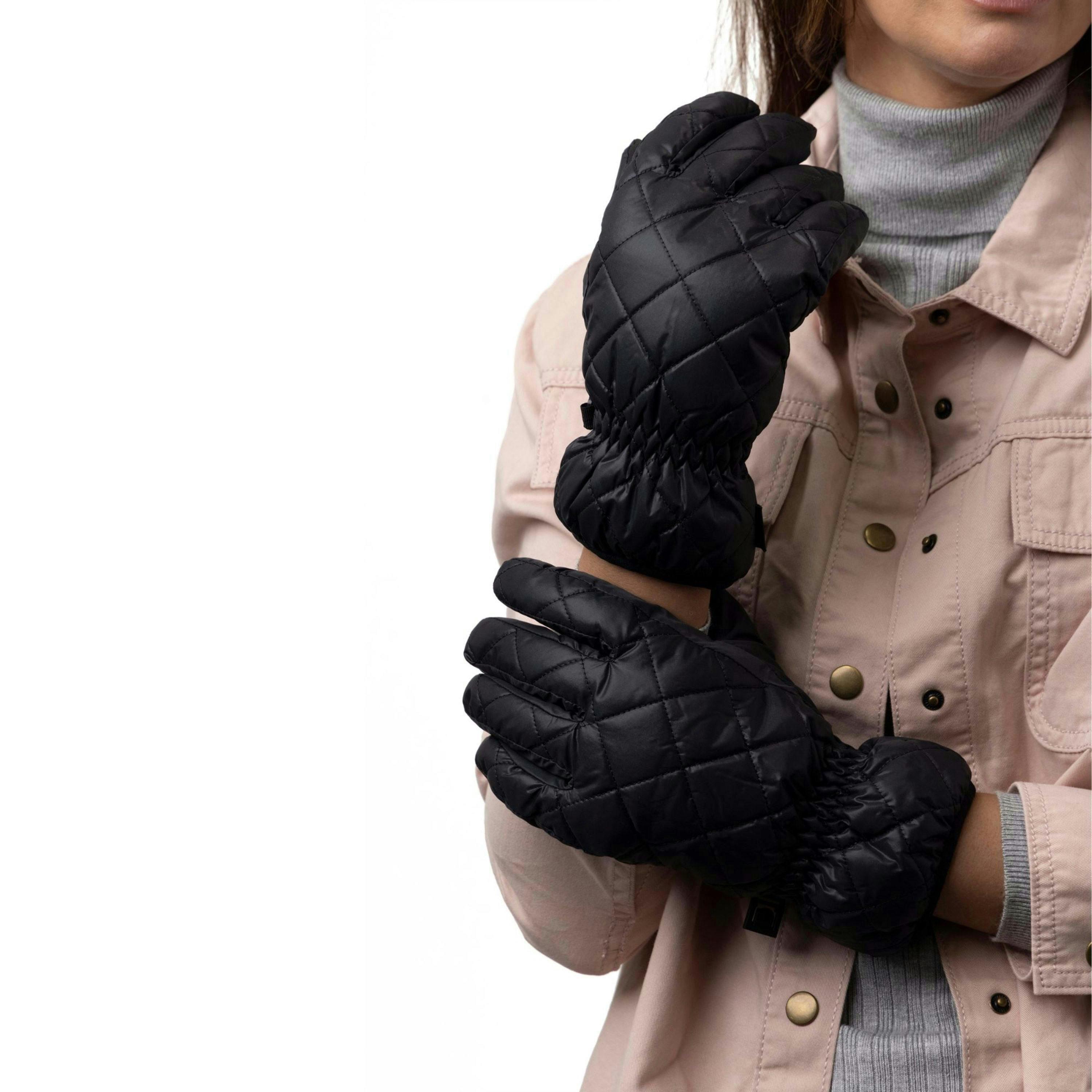 Ladies Quilted Waterproof Wind Resistant Thermal Gloves for Winter , view 3 of 4