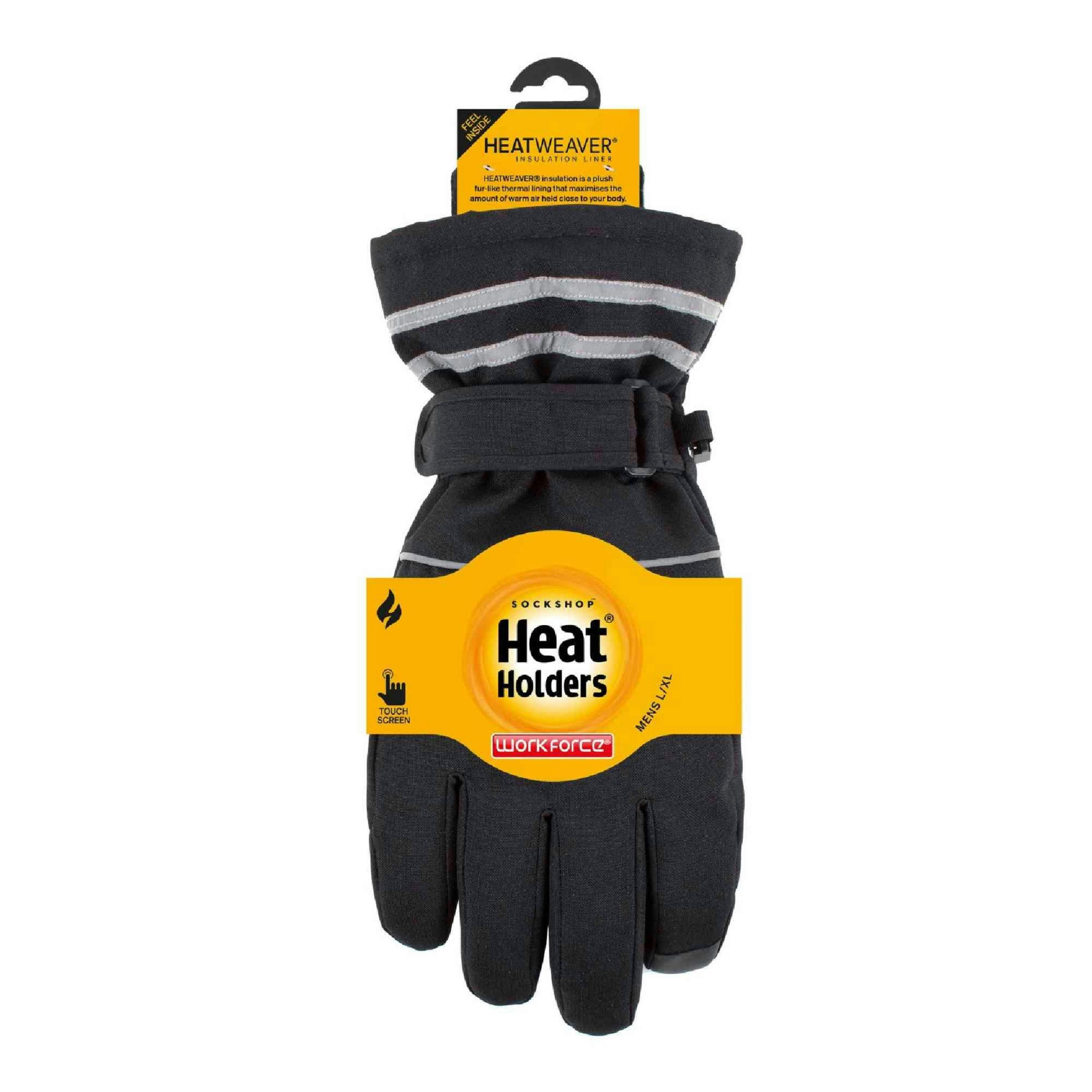 Mens Hi-Vis Reflective Thermal Work Gloves with Touchscreen Fingertips , view 2 of 4