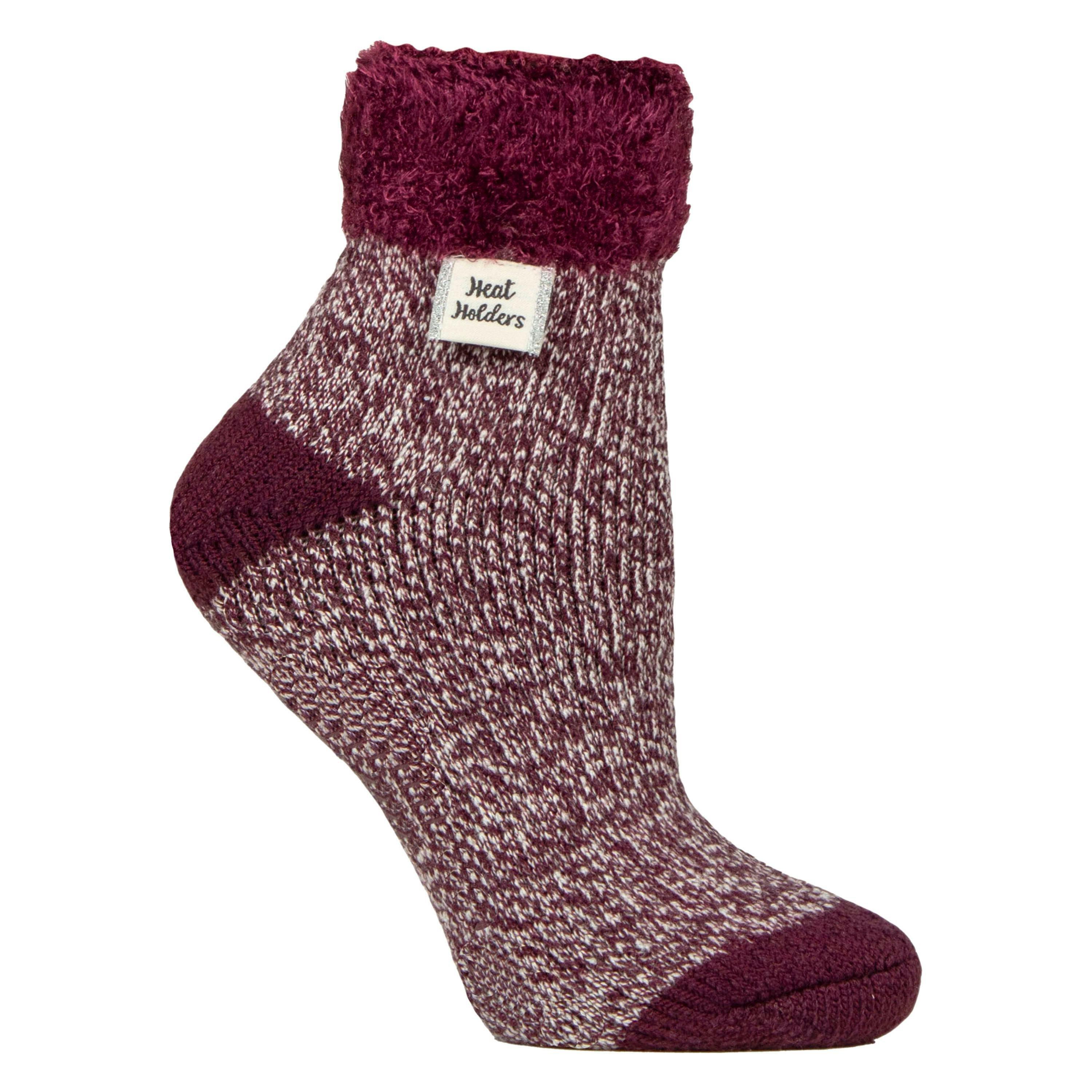 Ladies Ribbed Cuff Thermal Bed Socks for Lounging Around , view 1 of 3