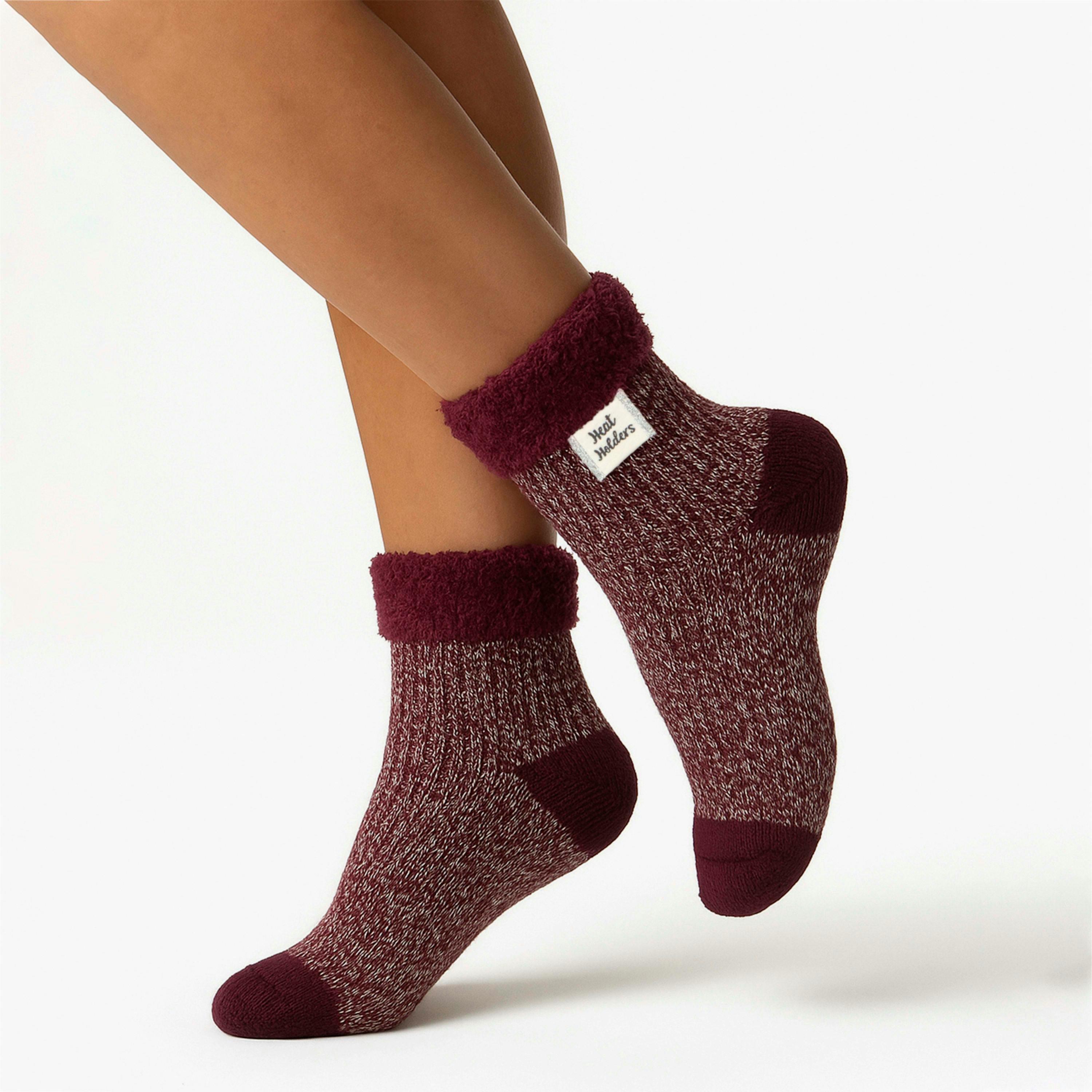 Ladies Ribbed Cuff Thermal Bed Socks for Lounging Around , view 3 of 3