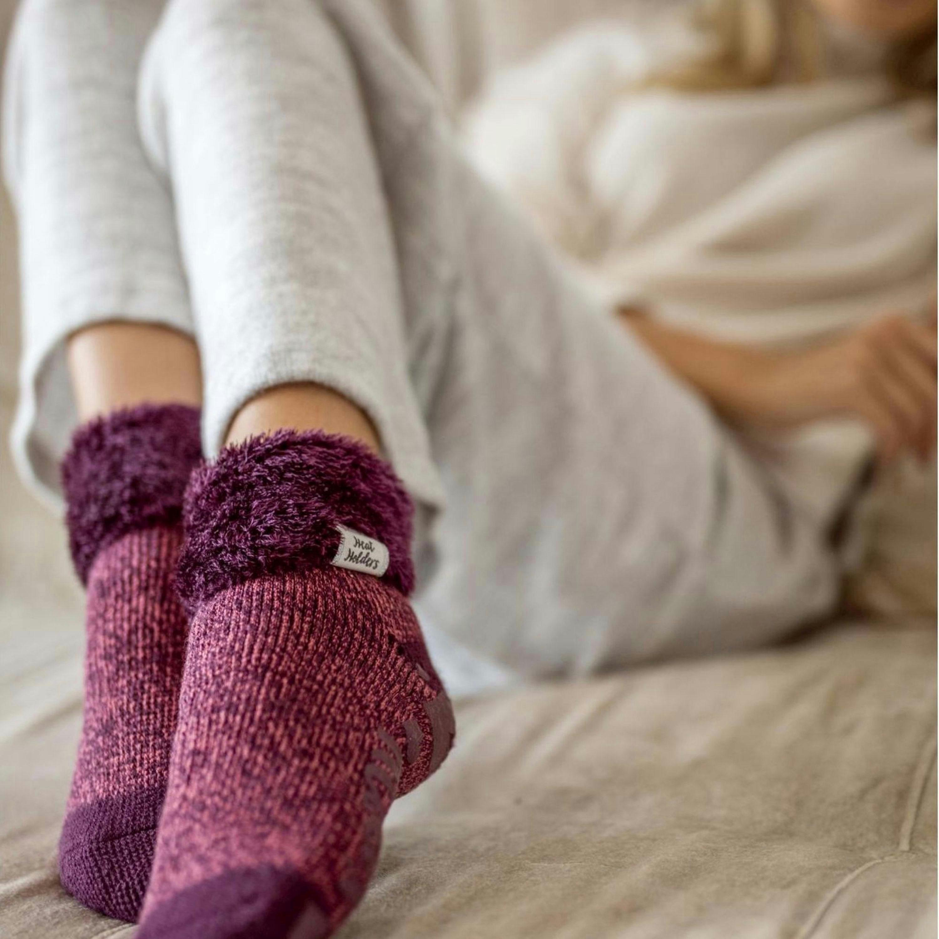 Ladies Cuddly Fluffy Sliper Bed Socks with Feather Top , view 4 of 5
