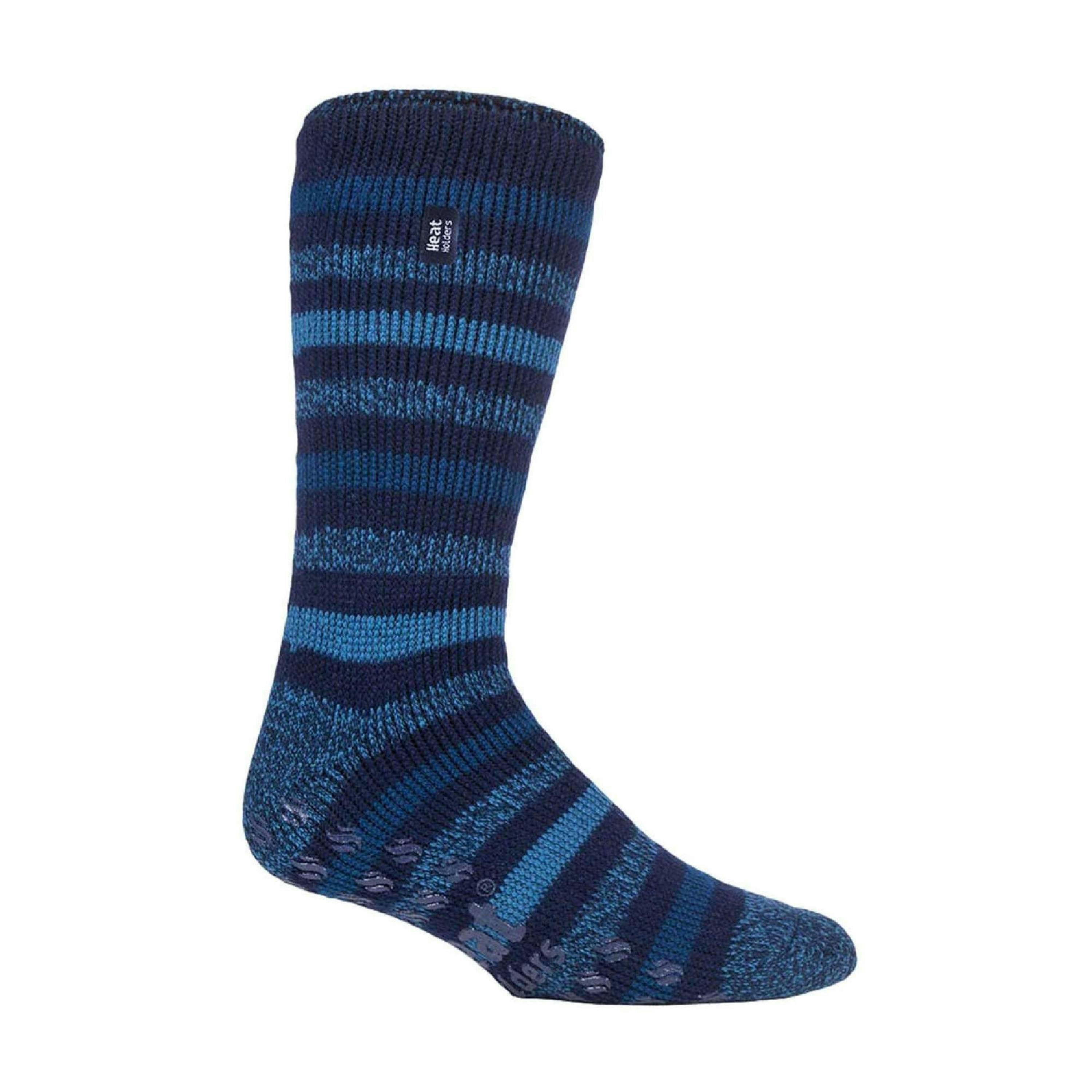 Mens Stripe Patterned Fleece Lined Thermal Slipper Socks , view 1 of 5