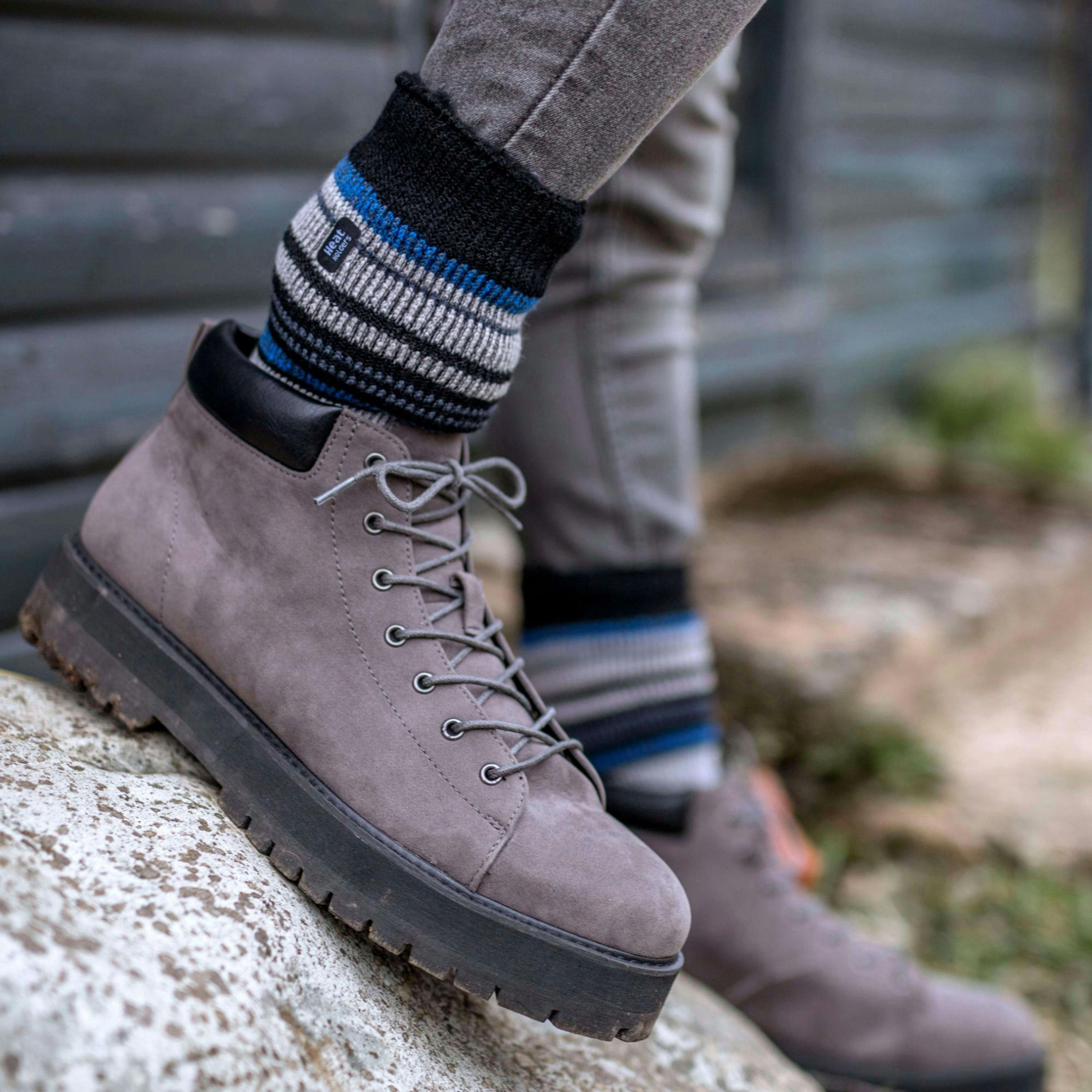 Mens Twist Patterned Thick Winter Warm Thermal Socks , view 3 of 5