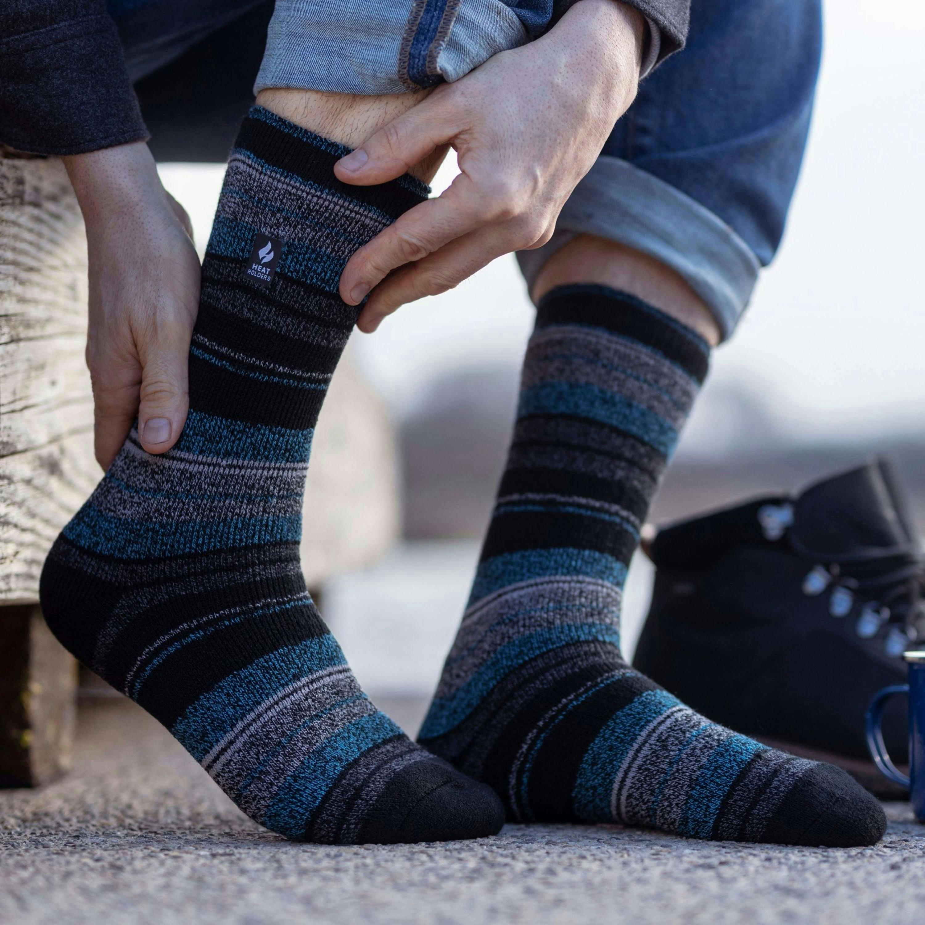 Mens Twist Patterned Thick Winter Warm Thermal Socks , view 4 of 5