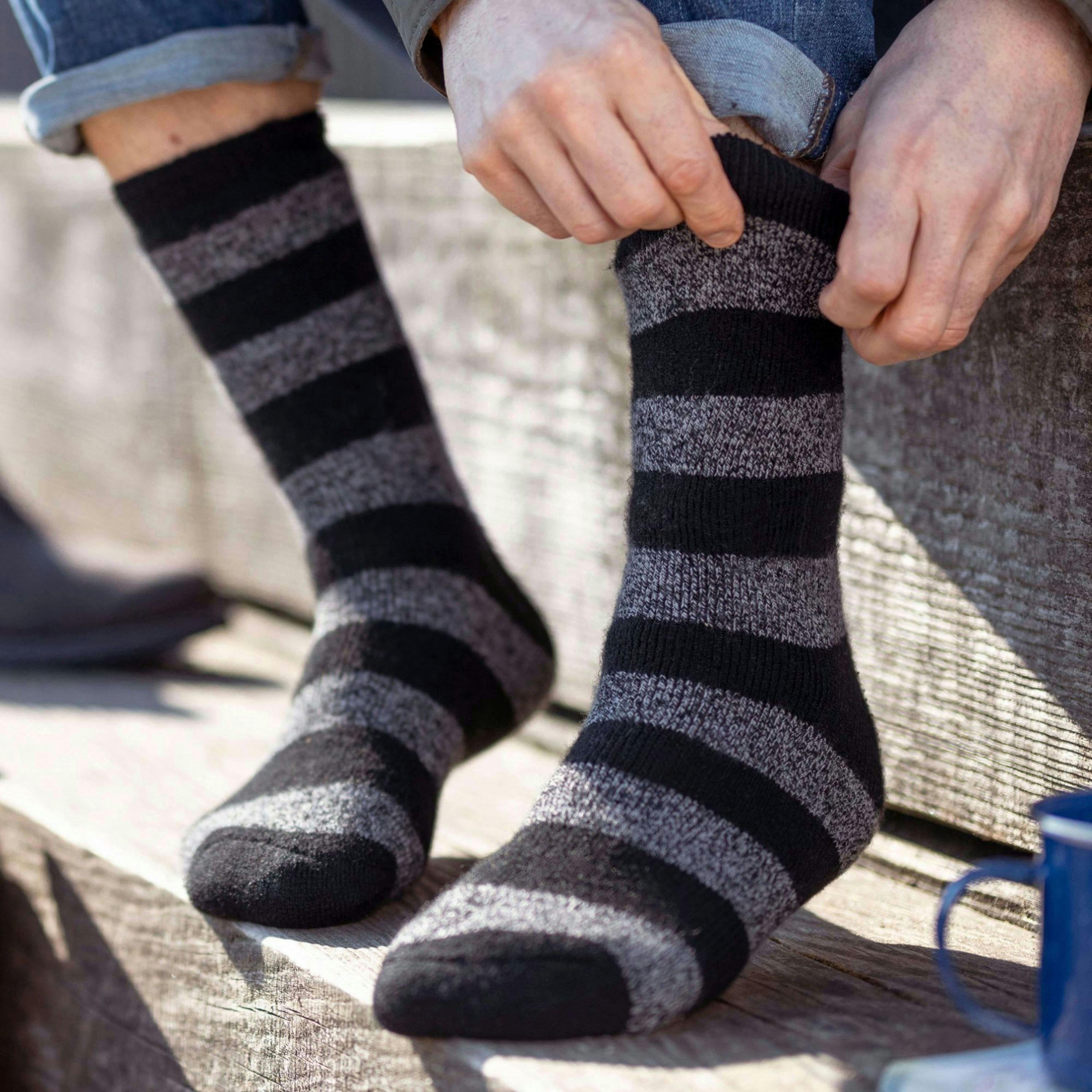 Mens Twist Patterned Thick Winter Warm Thermal Socks , view 5 of 5