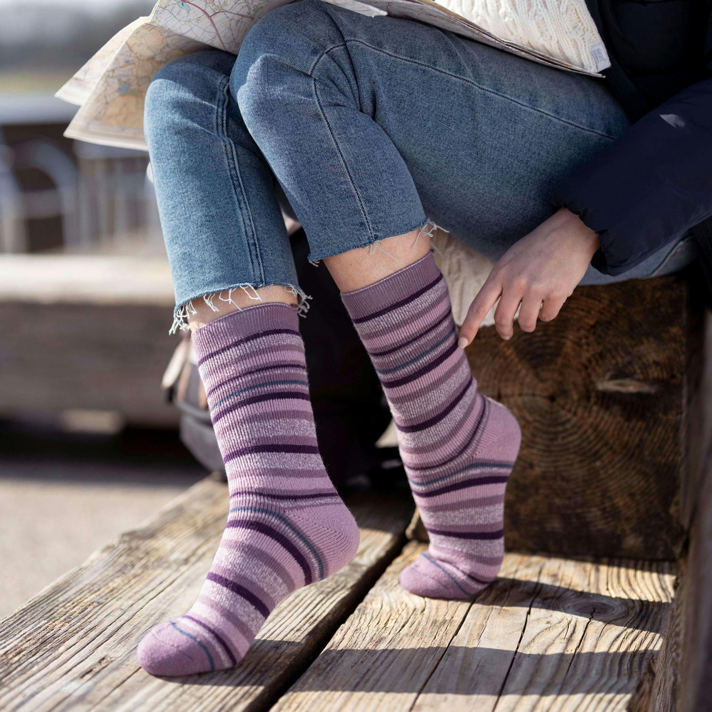 Ladies Non Slip Thermal Low Cut Slipper Bed Socks with Grips , view 5 of 5