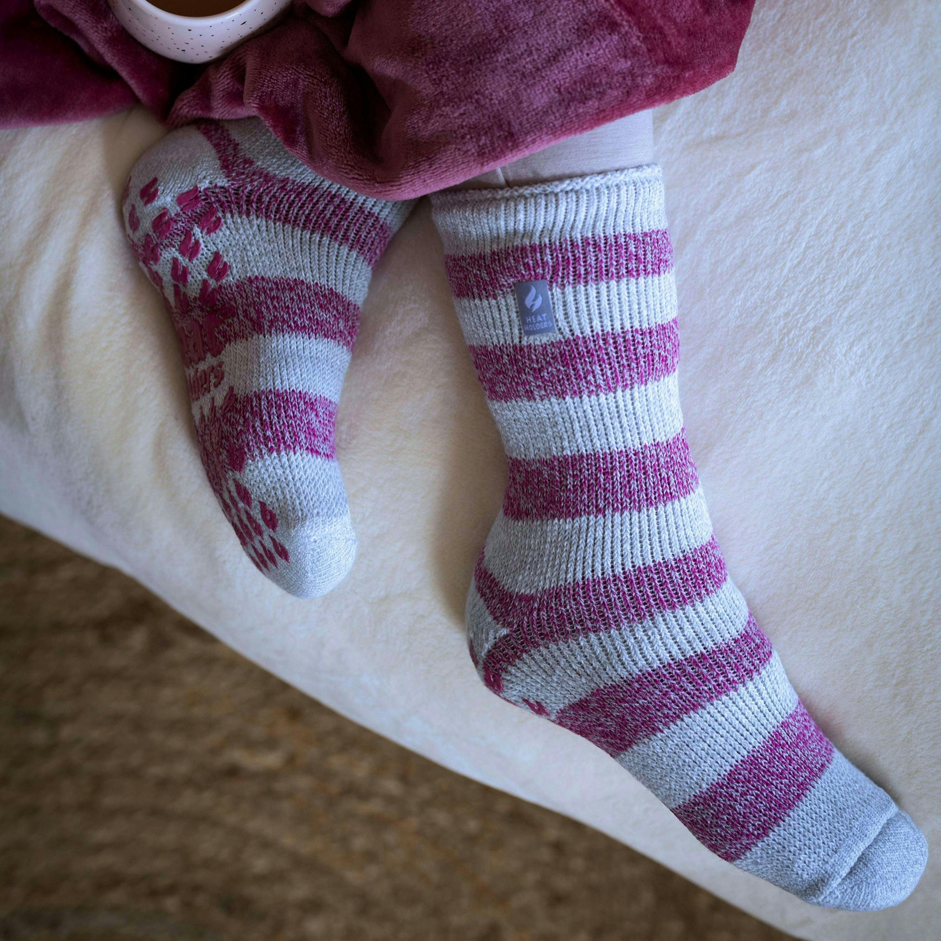 Ladies Extra Warm Fluffy Non Slip Thermal Slipper Socks , view 3 of 5