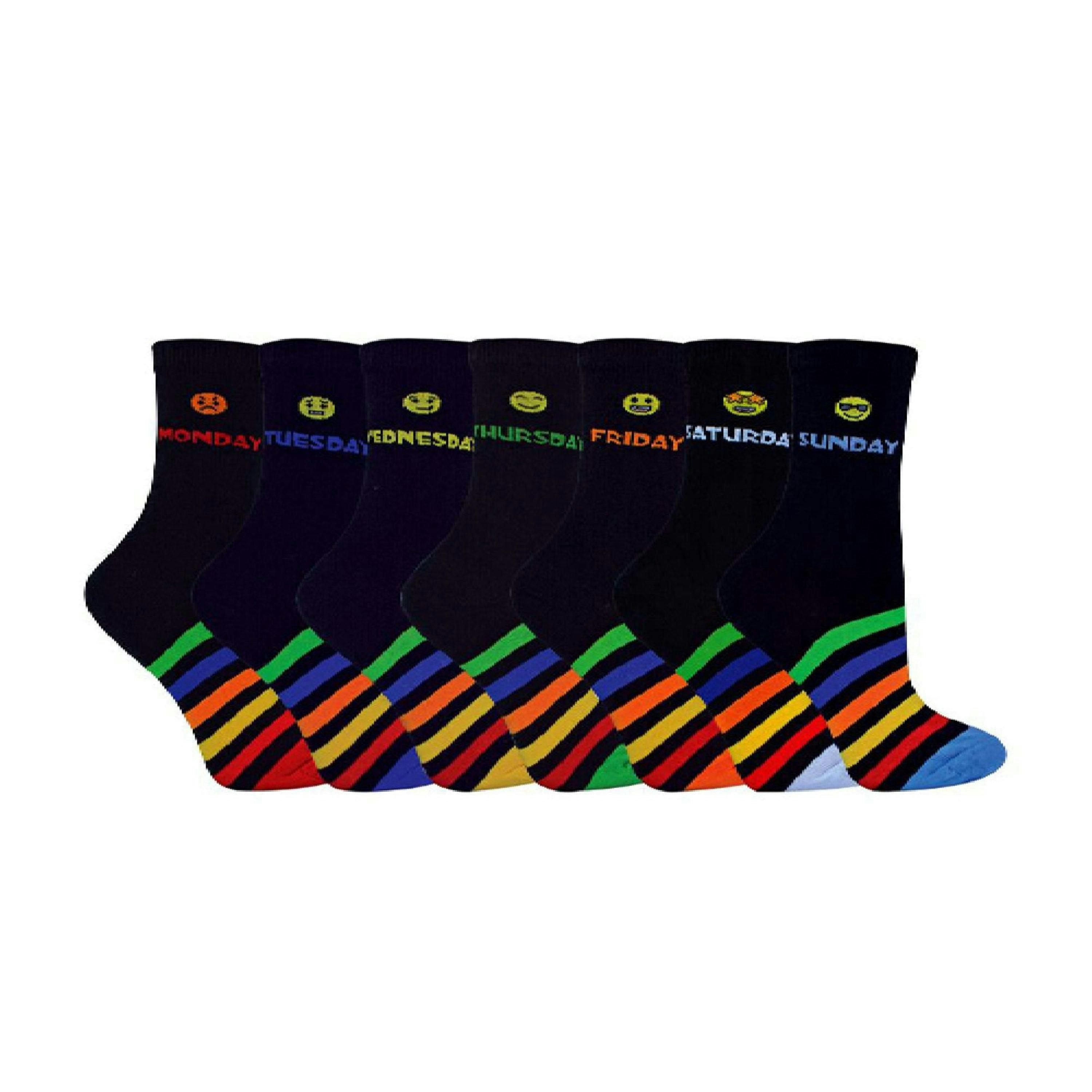7 Pack Kids Novelty Days of The Week Socks Ideal for School , view 1 of 5