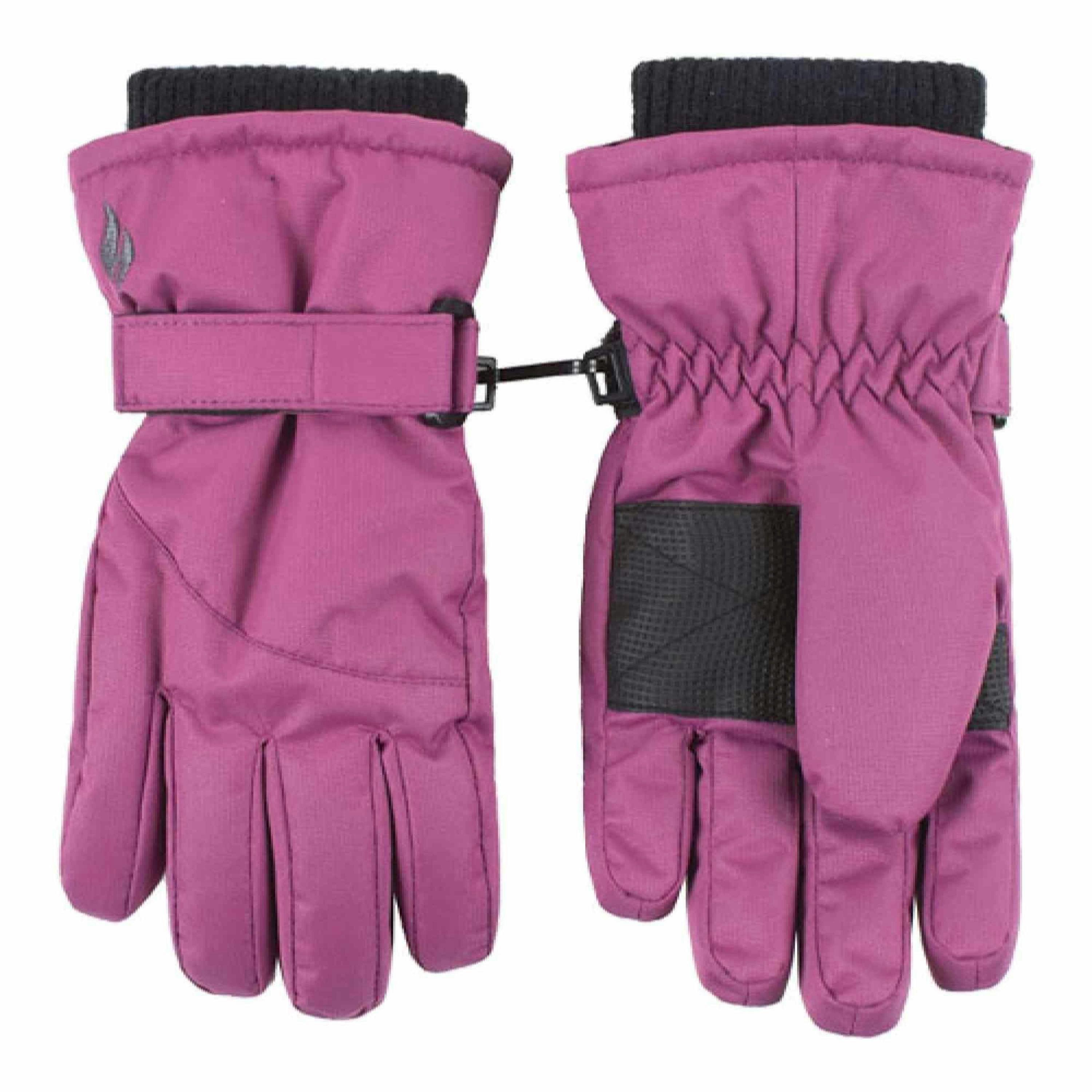 Childrens Pink Winter Fleece Lined Waterproof Thermal Snow Ski Gloves , view 1 of 4