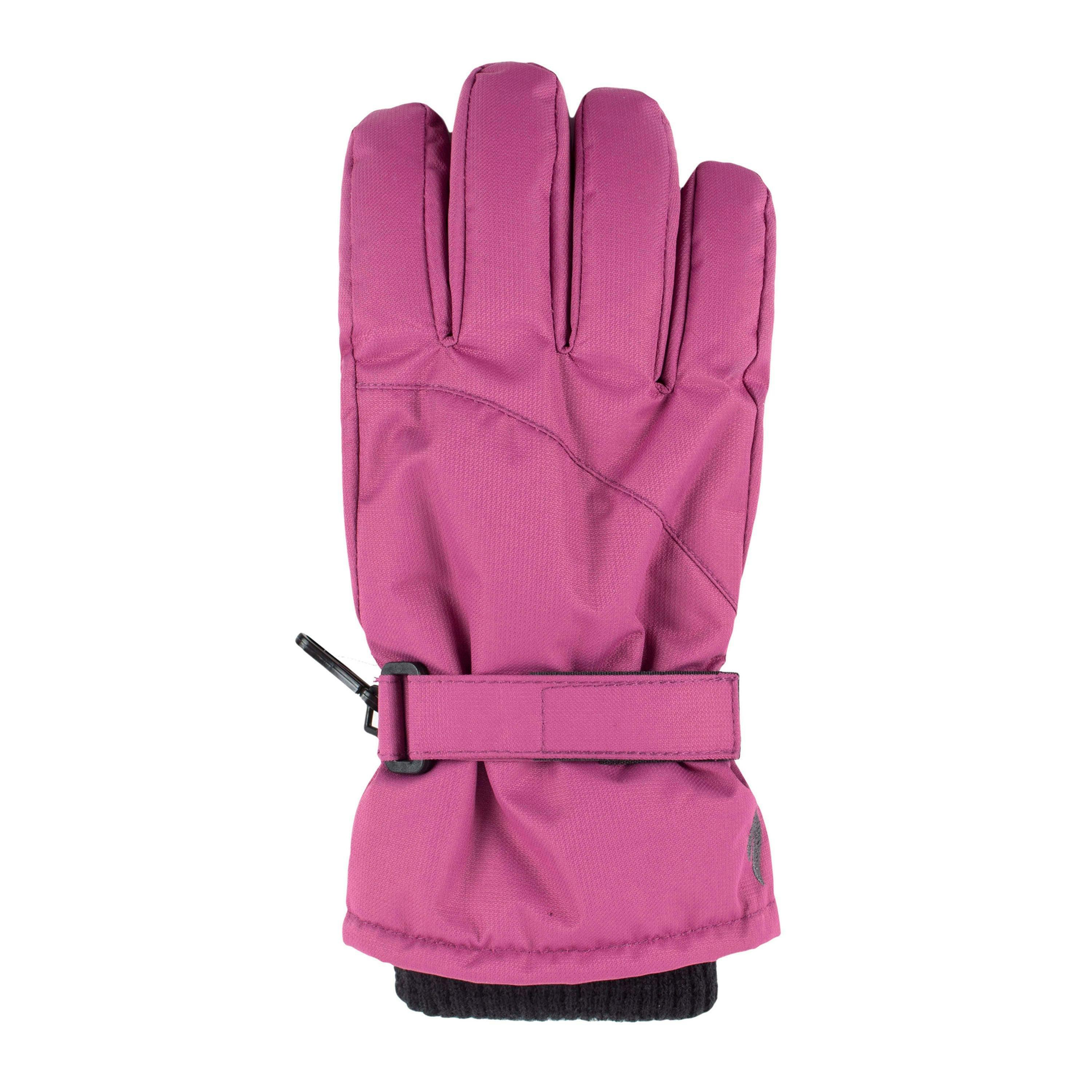 Childrens Pink Winter Fleece Lined Waterproof Thermal Snow Ski Gloves , view 3 of 4