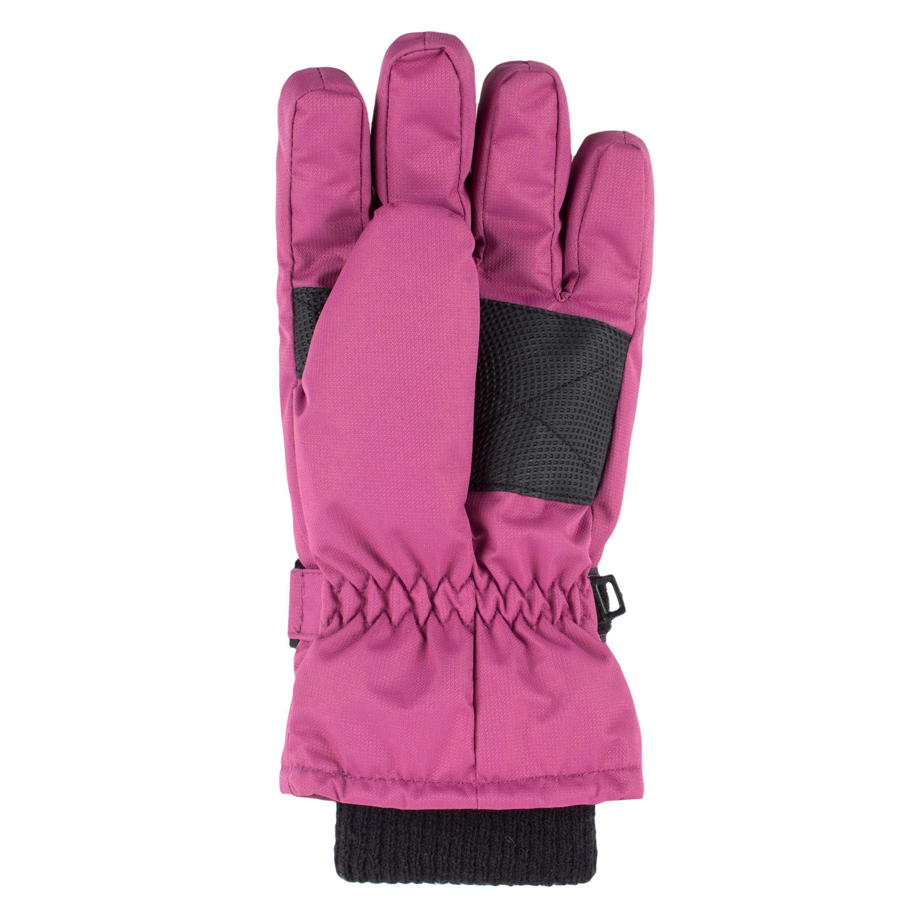 Childrens Pink Winter Fleece Lined Waterproof Thermal Snow Ski Gloves , view 4 of 4