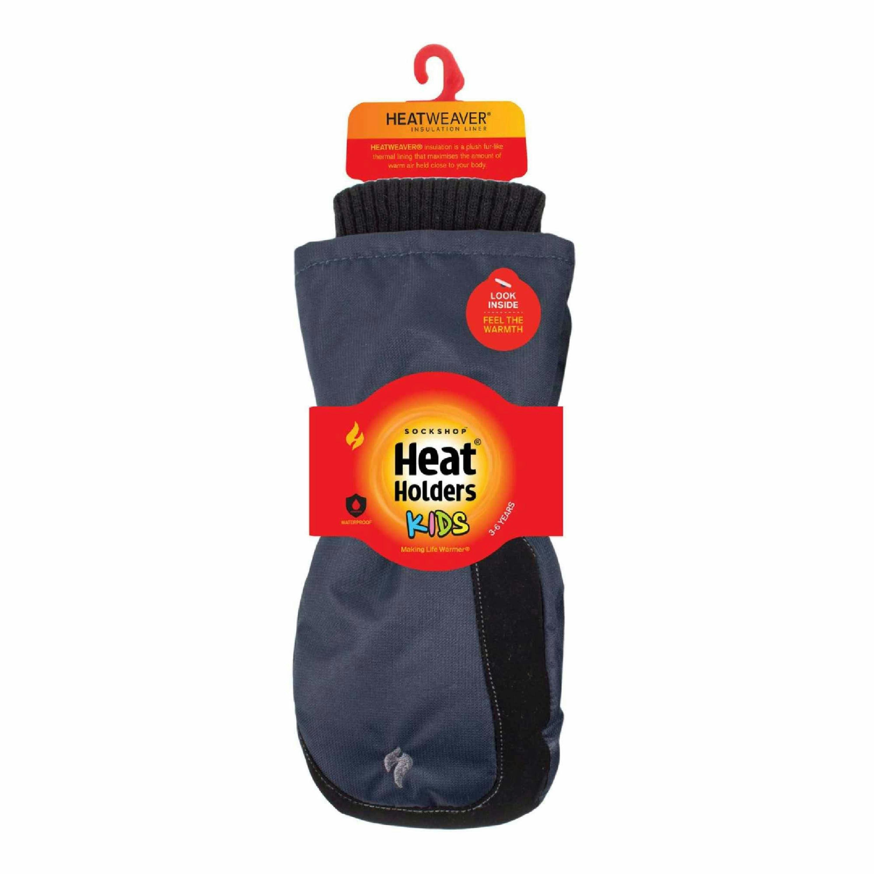 Childrens Soft Shell Winter Fleece Lined Waterproof Thermal Snow Ski Mittens , view 2 of 4
