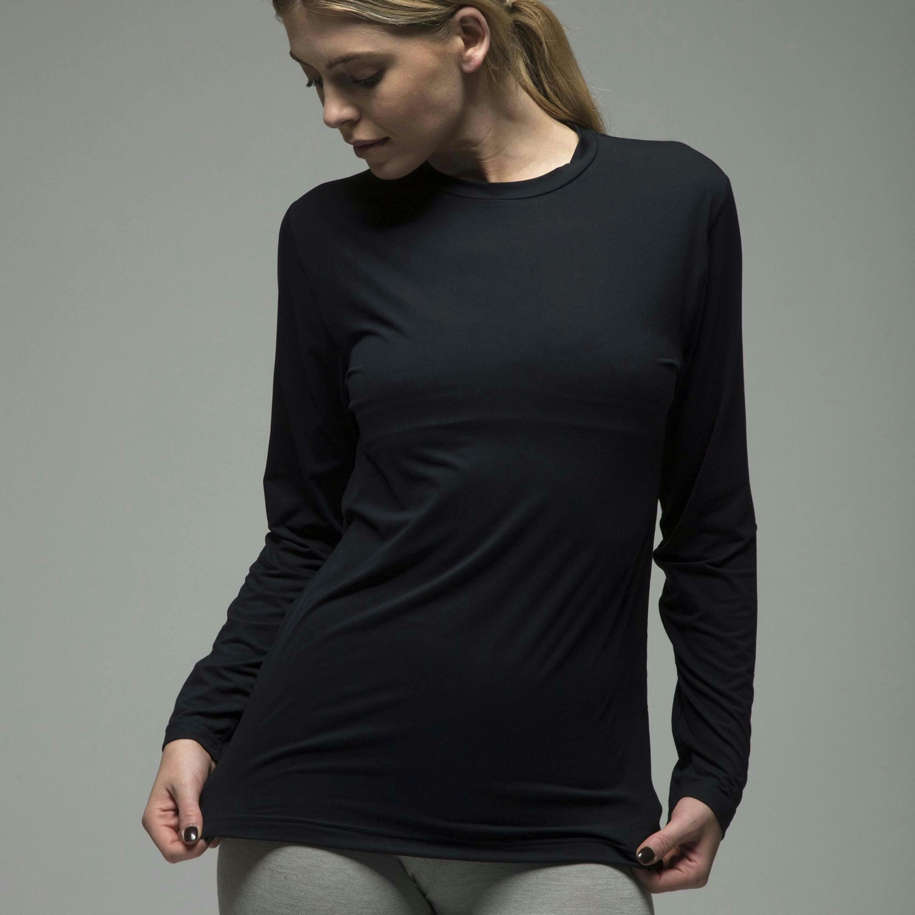 Ladies Fleece Lined Base Layer Thermal Long Sleeve Top , view 3 of 5