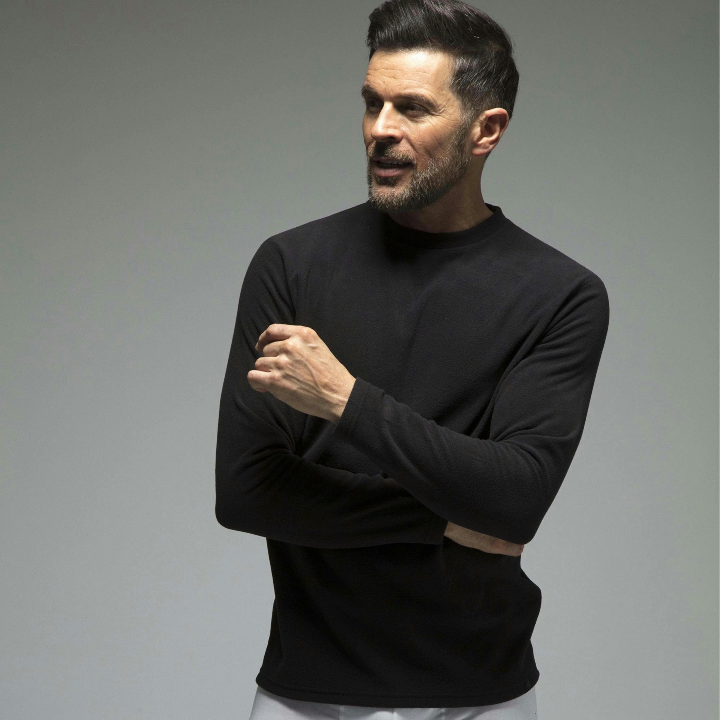 Mens Fleece Lined Base Layer Thermal Long Sleeve Top , view 5 of 5