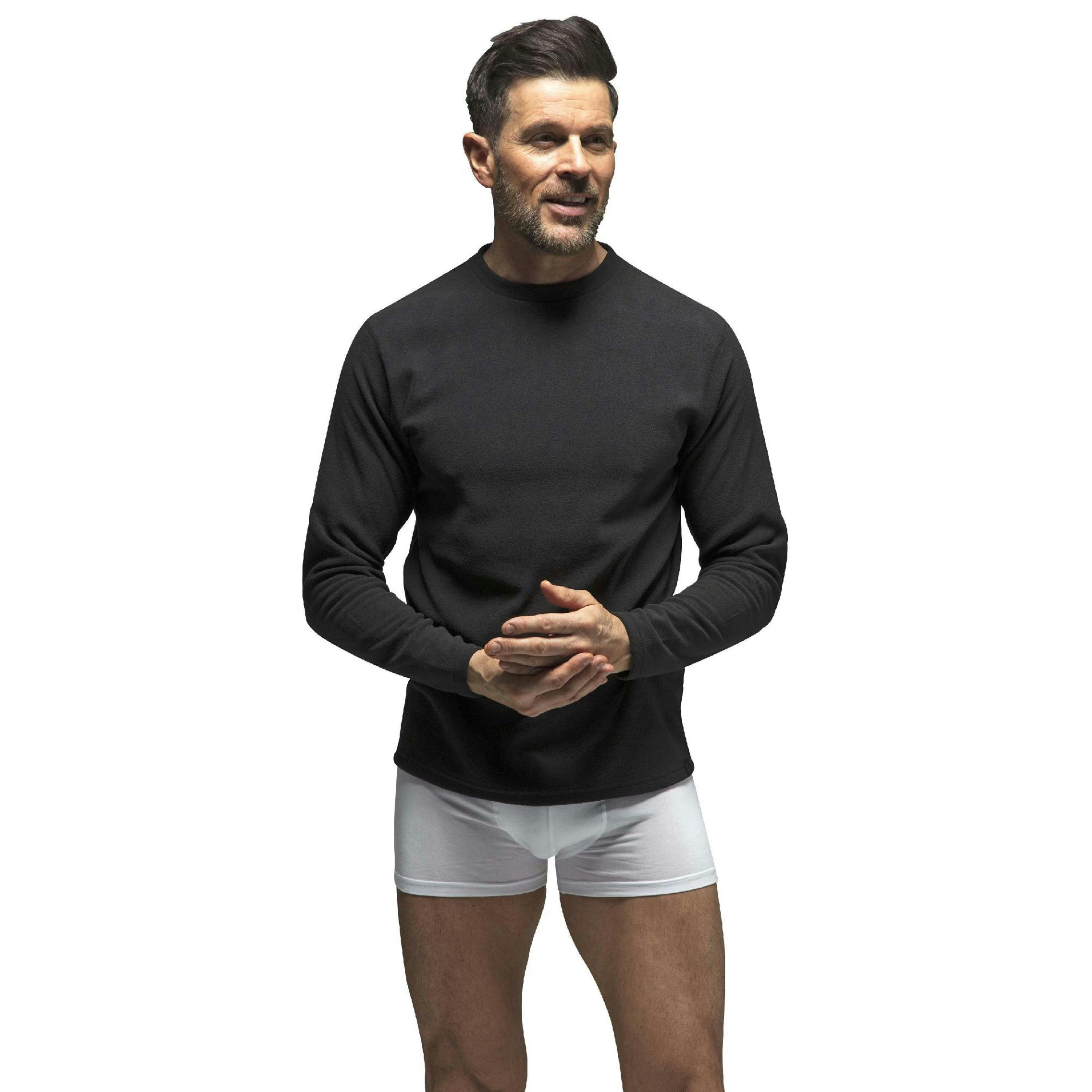 Mens Fleece Lined Base Layer Thermal Long Sleeve Top , view 1 of 5